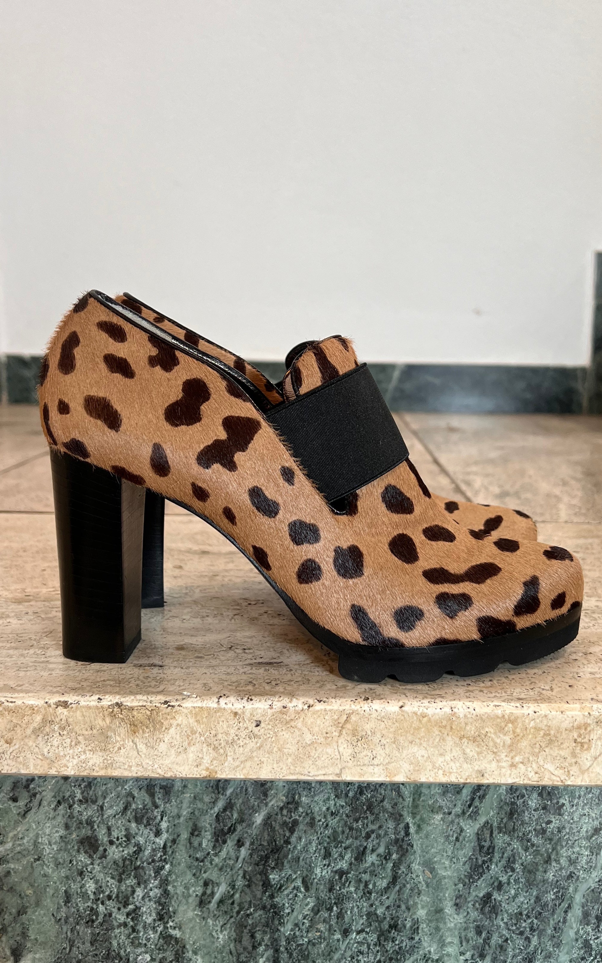 Vintage Walter Steiger Leo Fur Mules 37