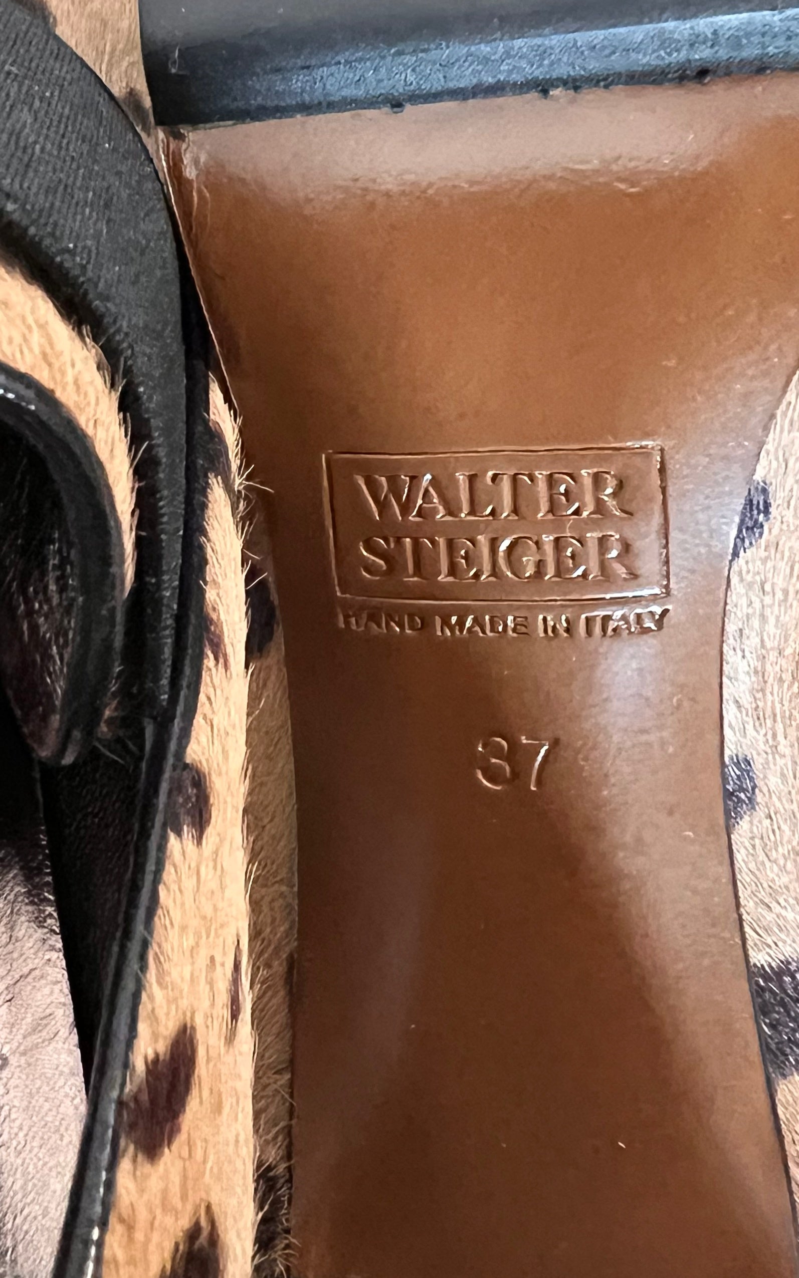 Vintage Walter Steiger Leo Fur Mules 37