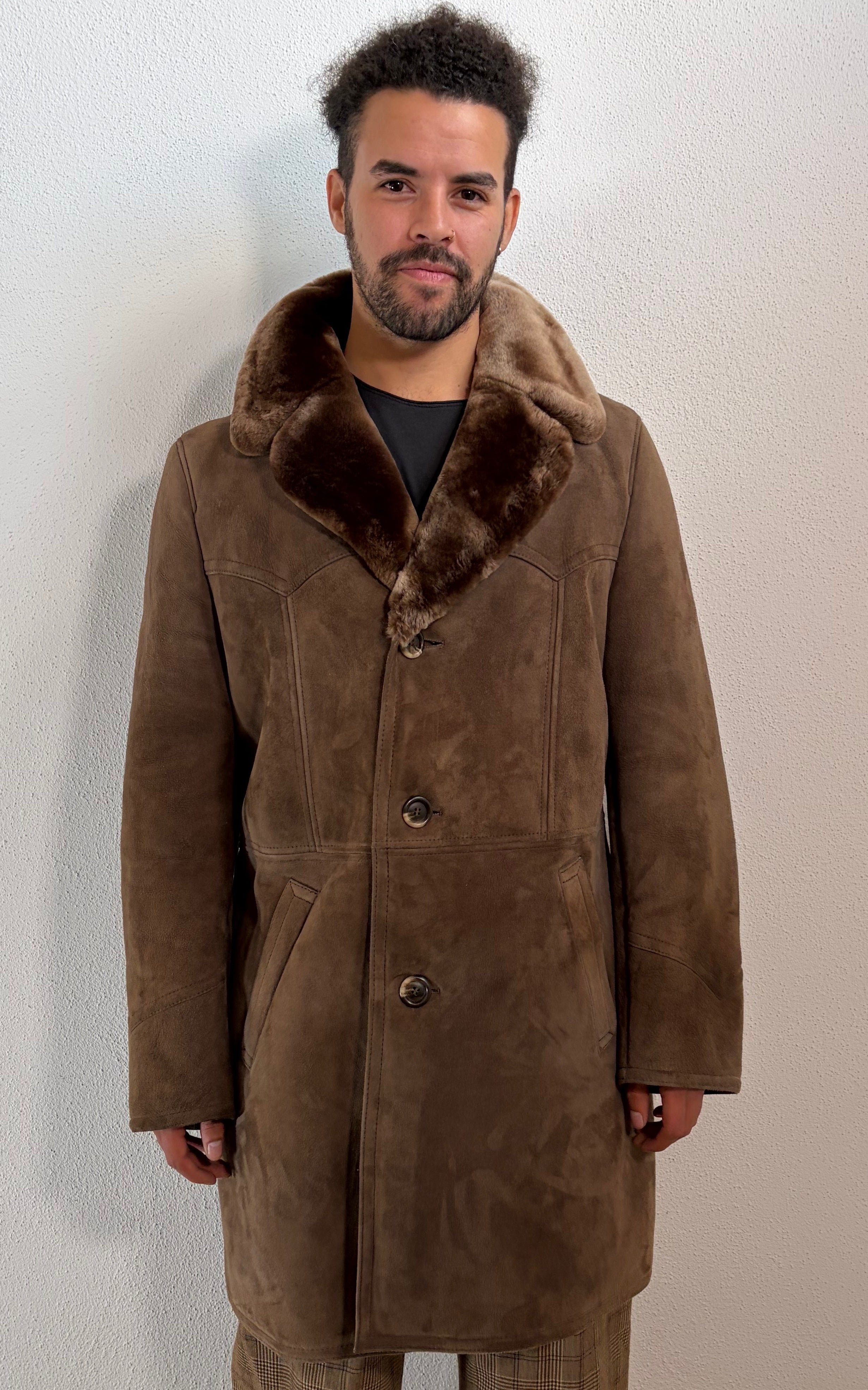 Vintage 70s MENS Shearling Coat