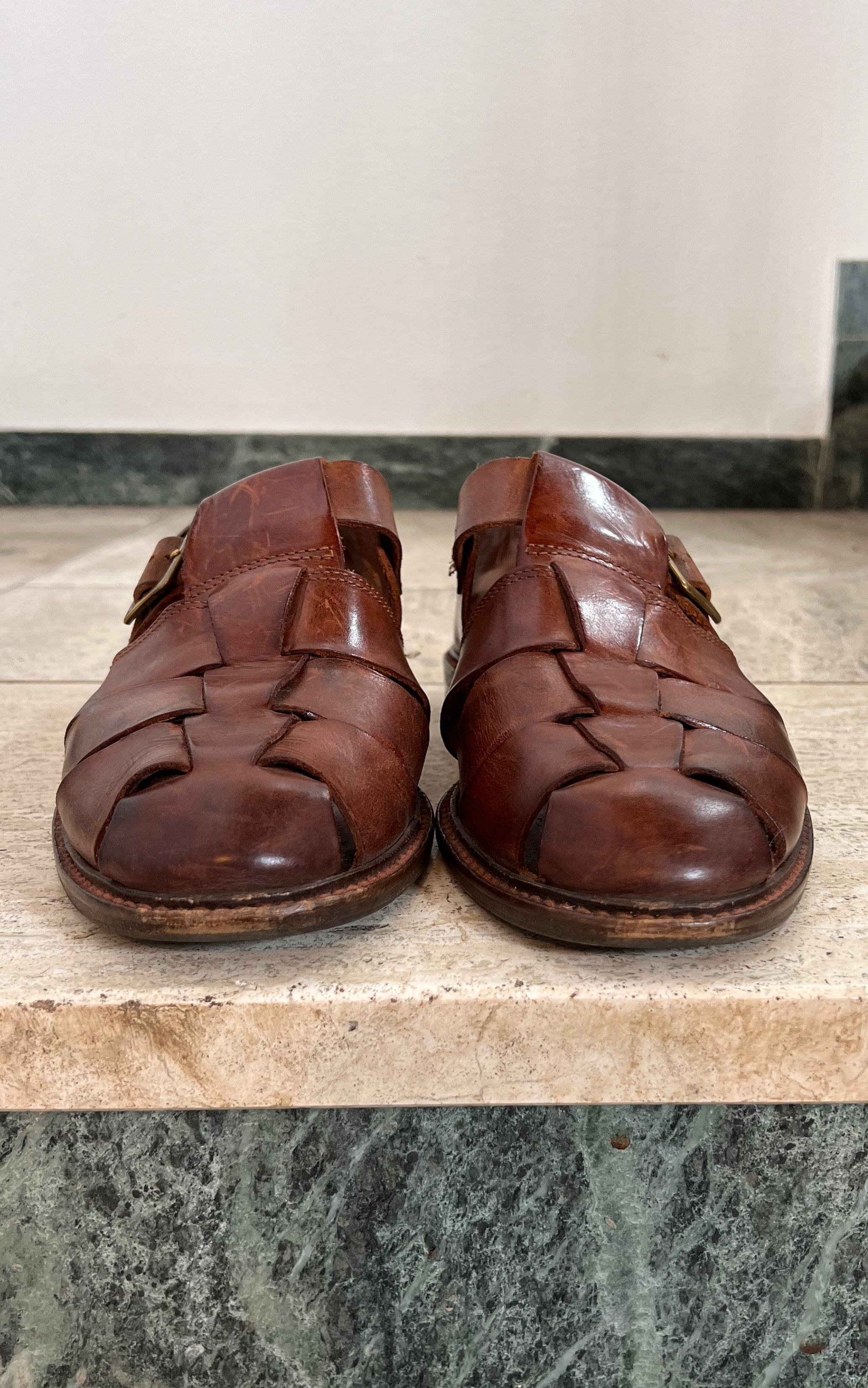 Vintage MENS Camel Sandals 45