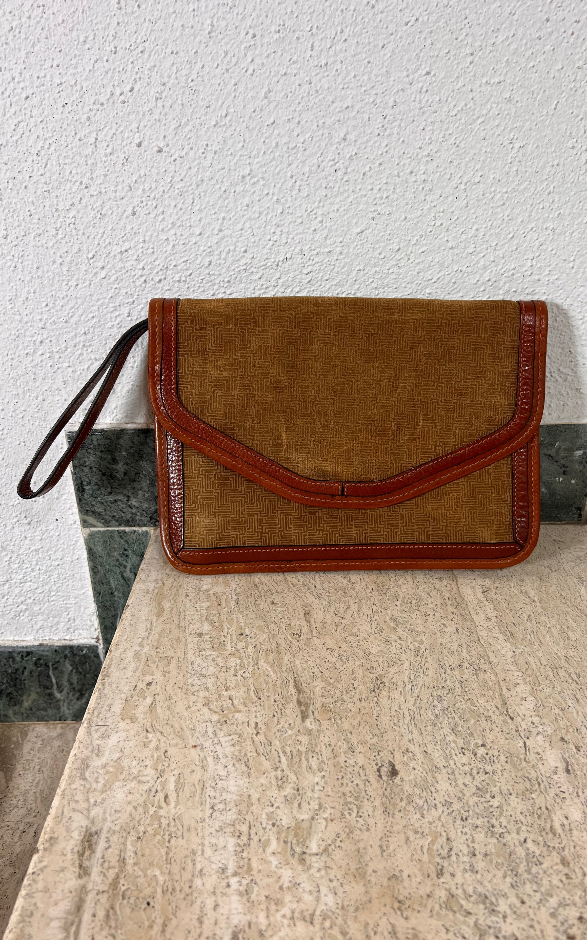 Vintage 70s Lanvin Suede Clutch