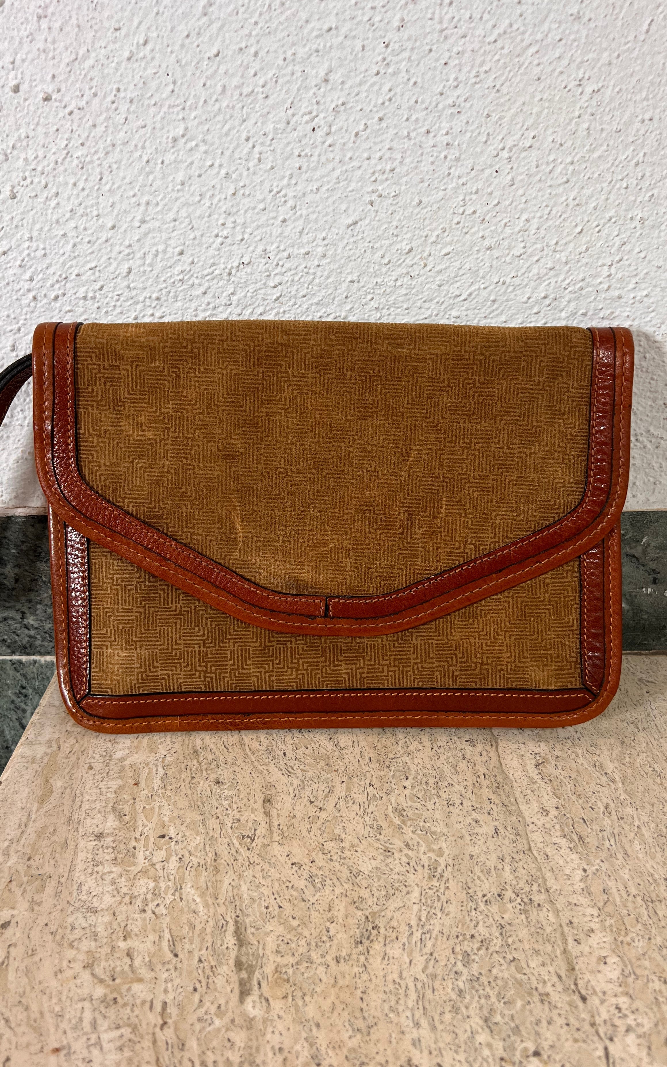 Vintage 70s Lanvin Suede Clutch