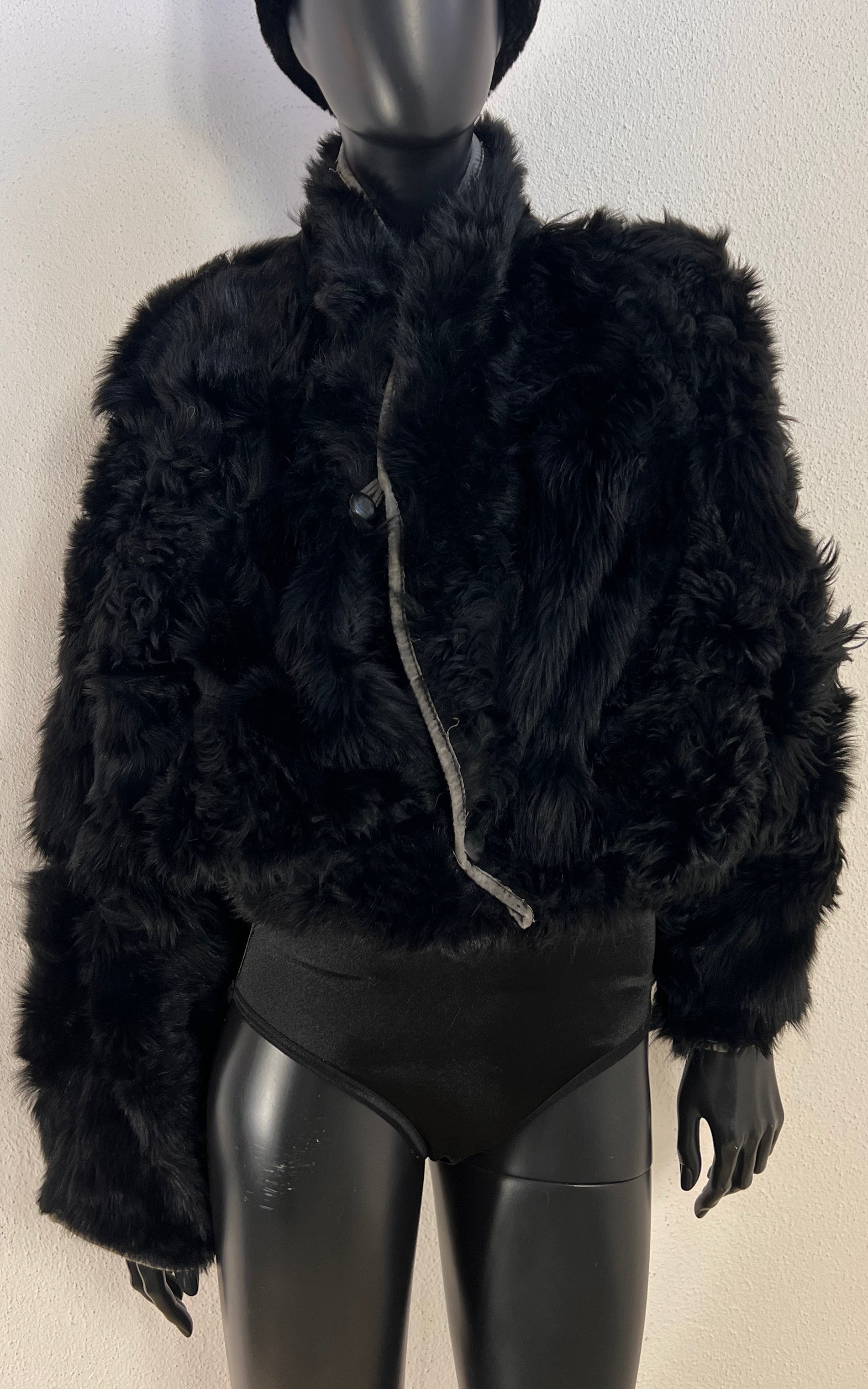 Vintage Cropped Curly Shearling Jacket