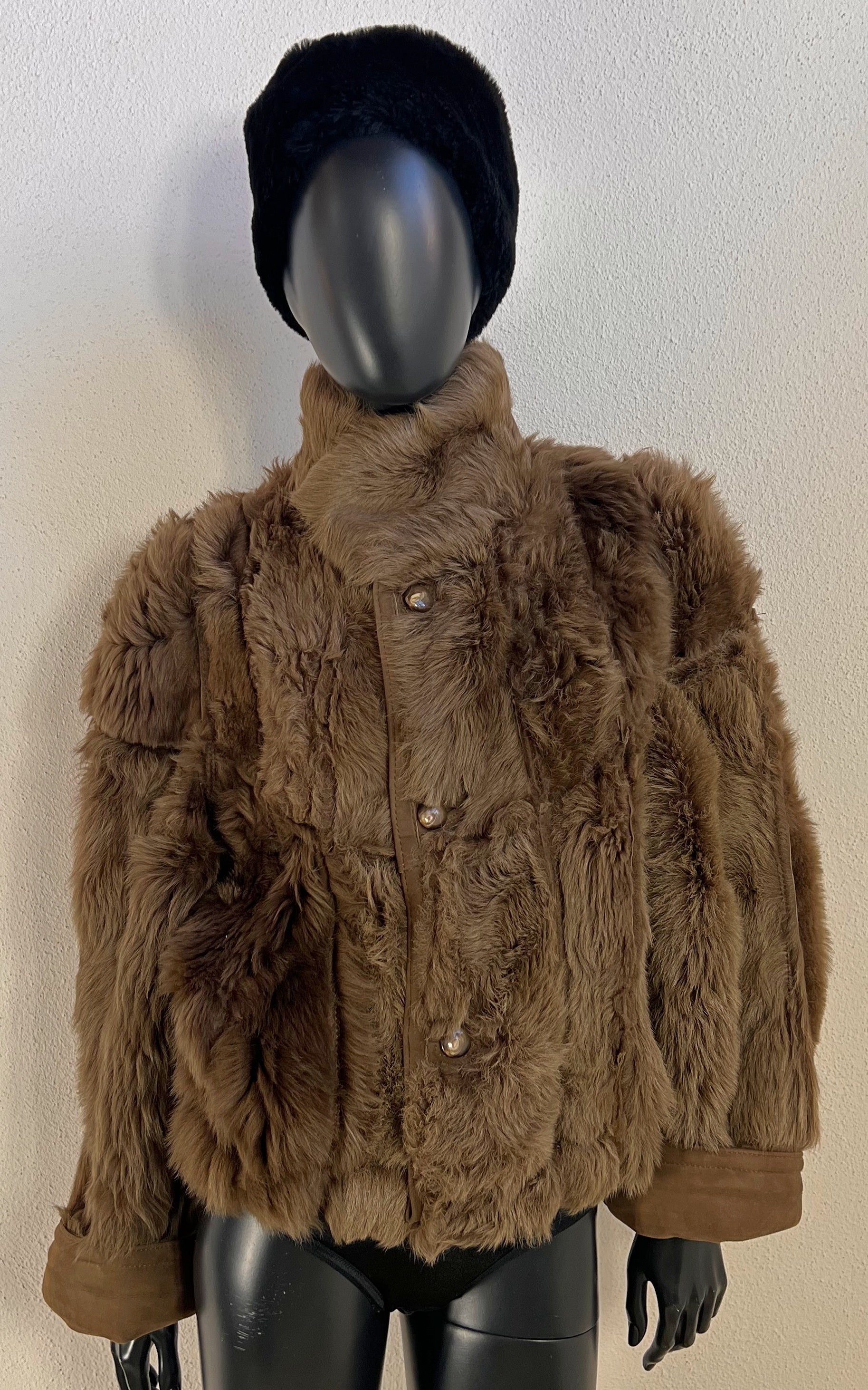 Vintage Cropped Curly Shearling Jacket