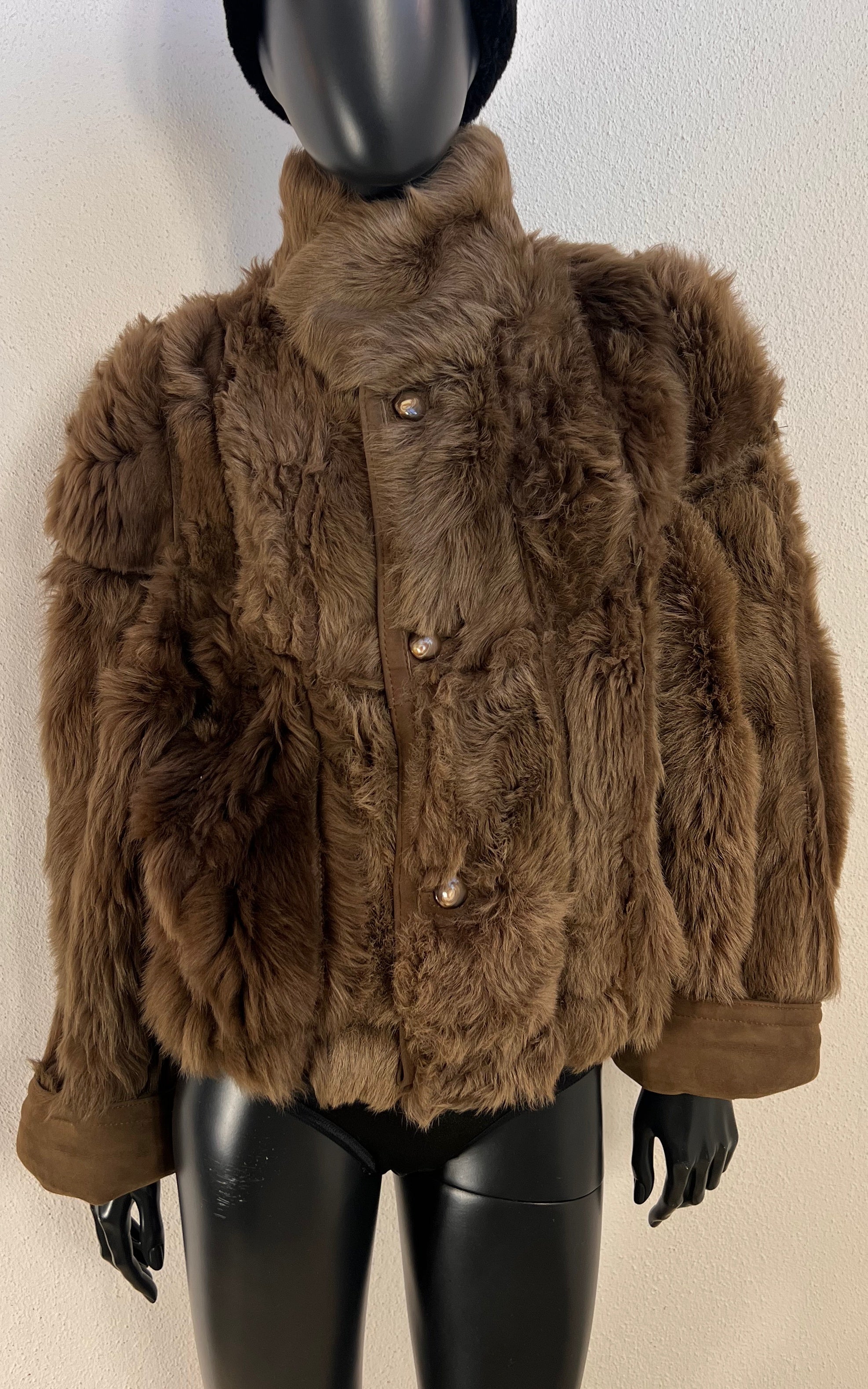 Vintage Cropped Curly Shearling Jacket