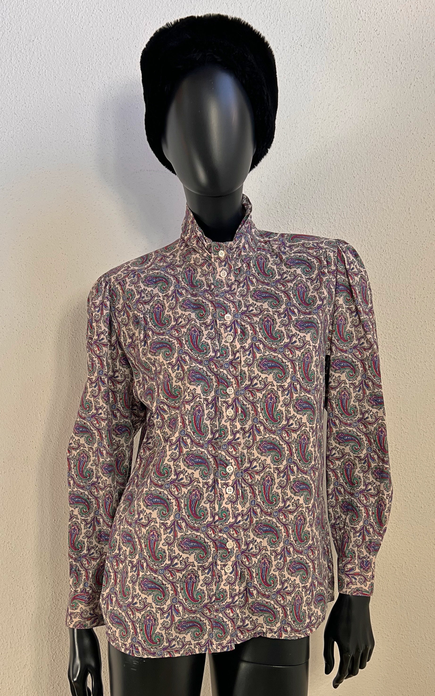 Vintage Paisley Cotton Silk Blouse