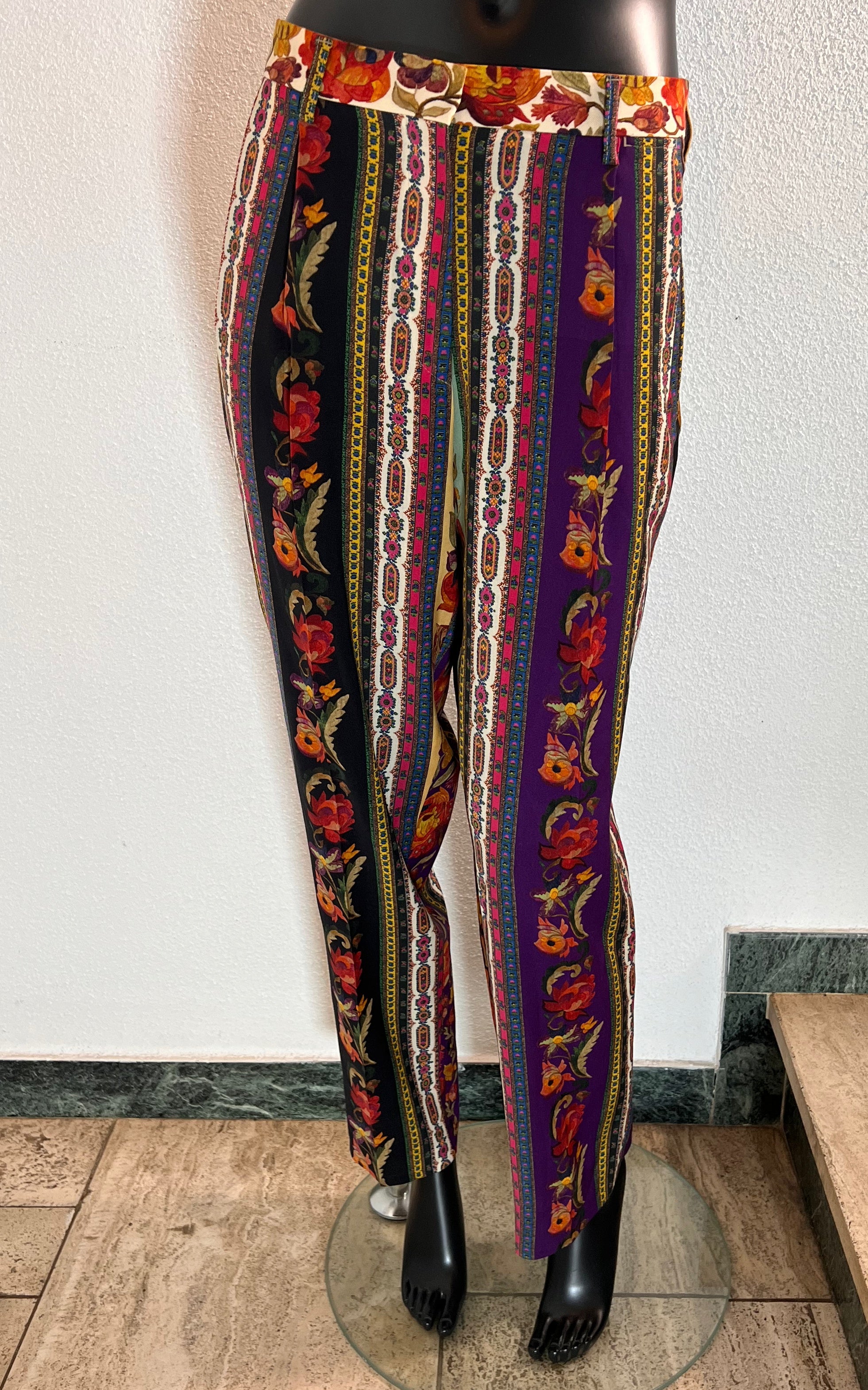 Vintage Etro Flower Wool Pants
