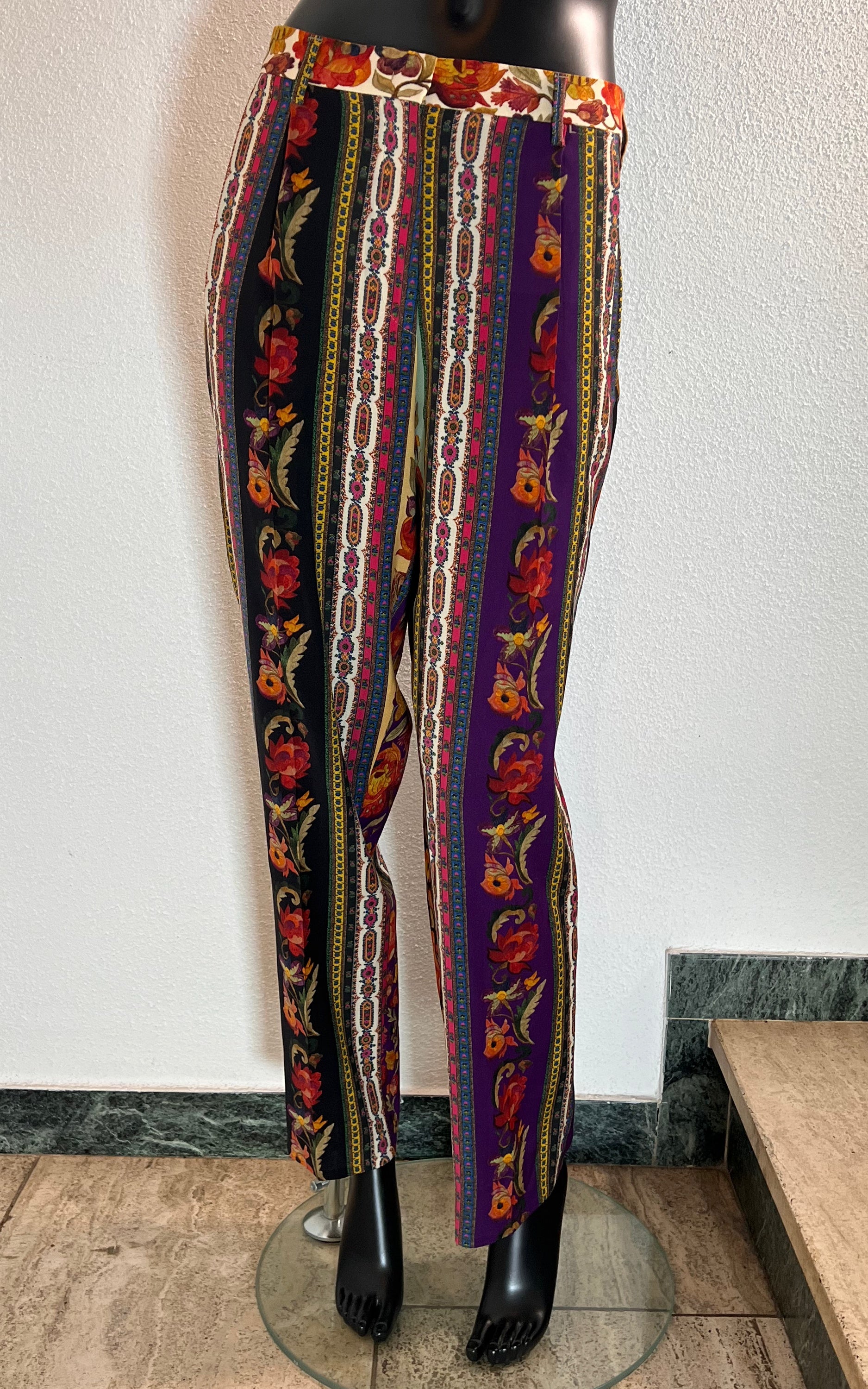 Vintage Etro Flower Wool Pants