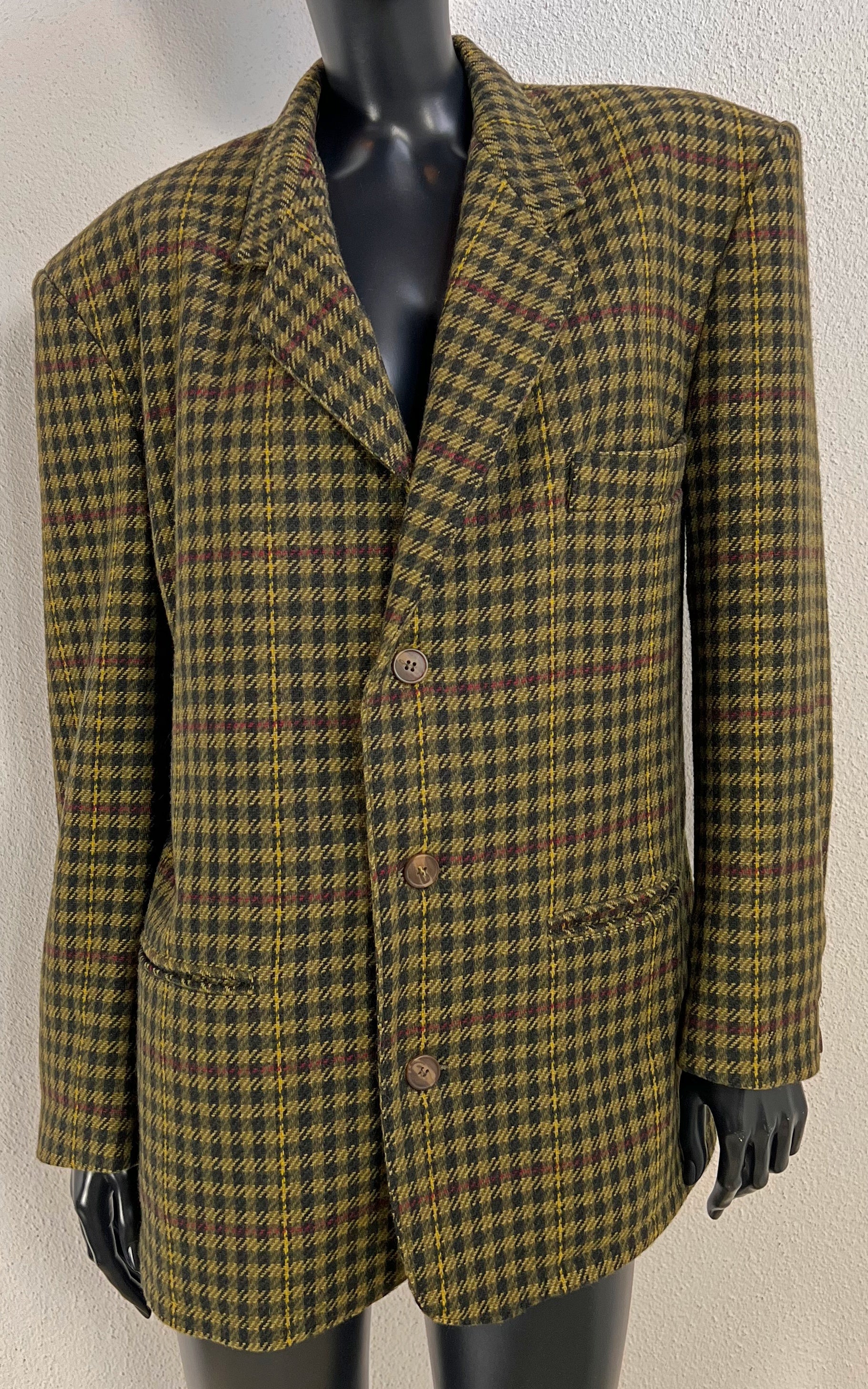 Vintage Check Oversize Wool Blazer
