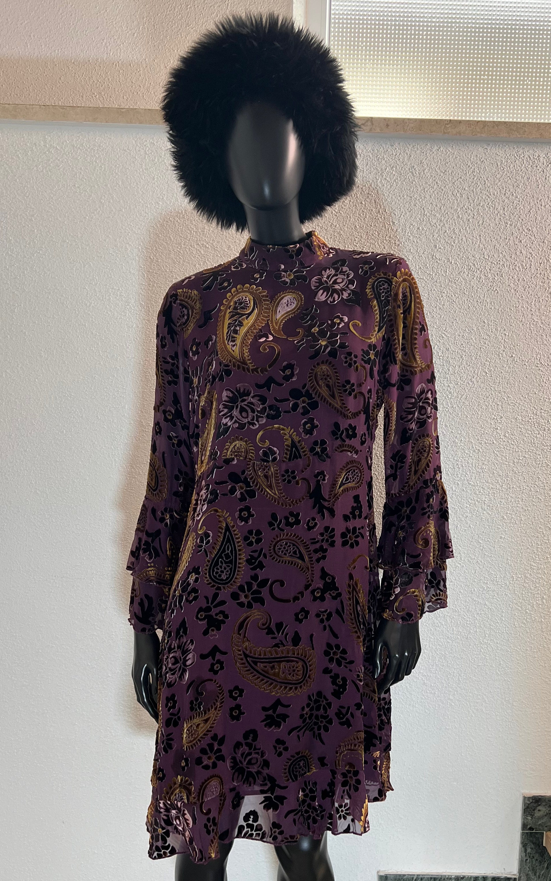 Vintage Jadicted Silk Velvet Burn Out Dress
