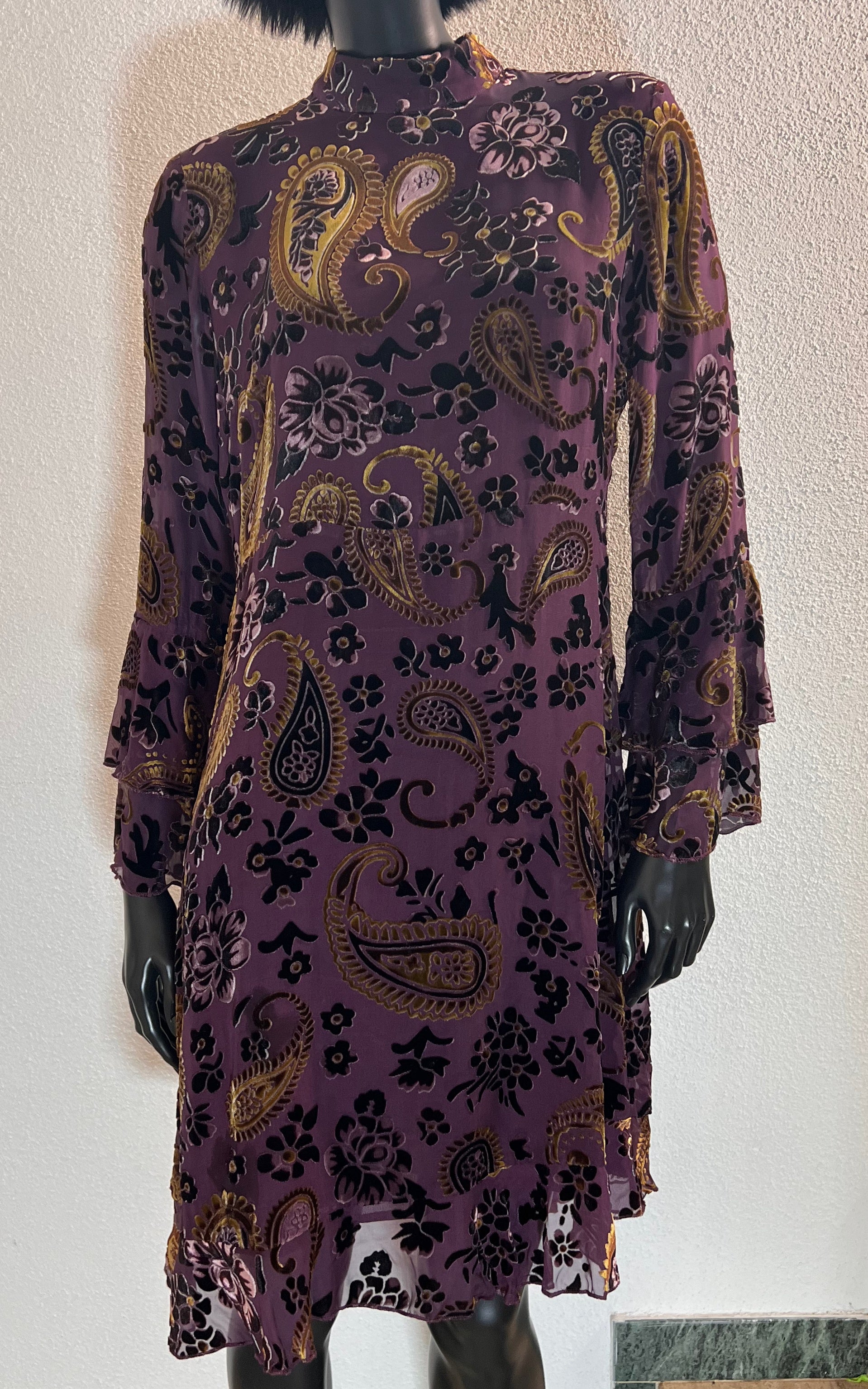 Vintage Jadicted Silk Velvet Burn Out Dress