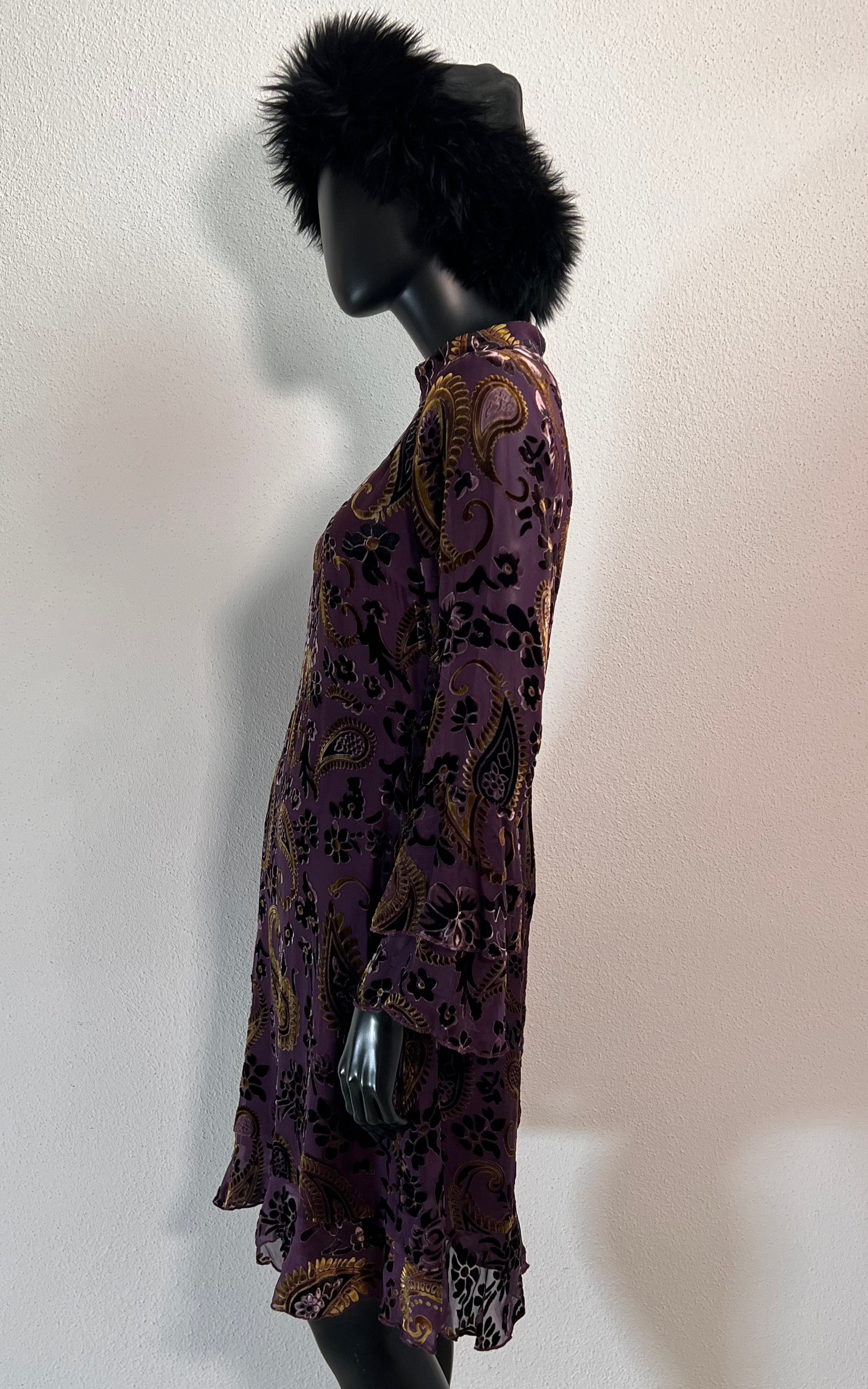 Vintage Jadicted Silk Velvet Burn Out Dress