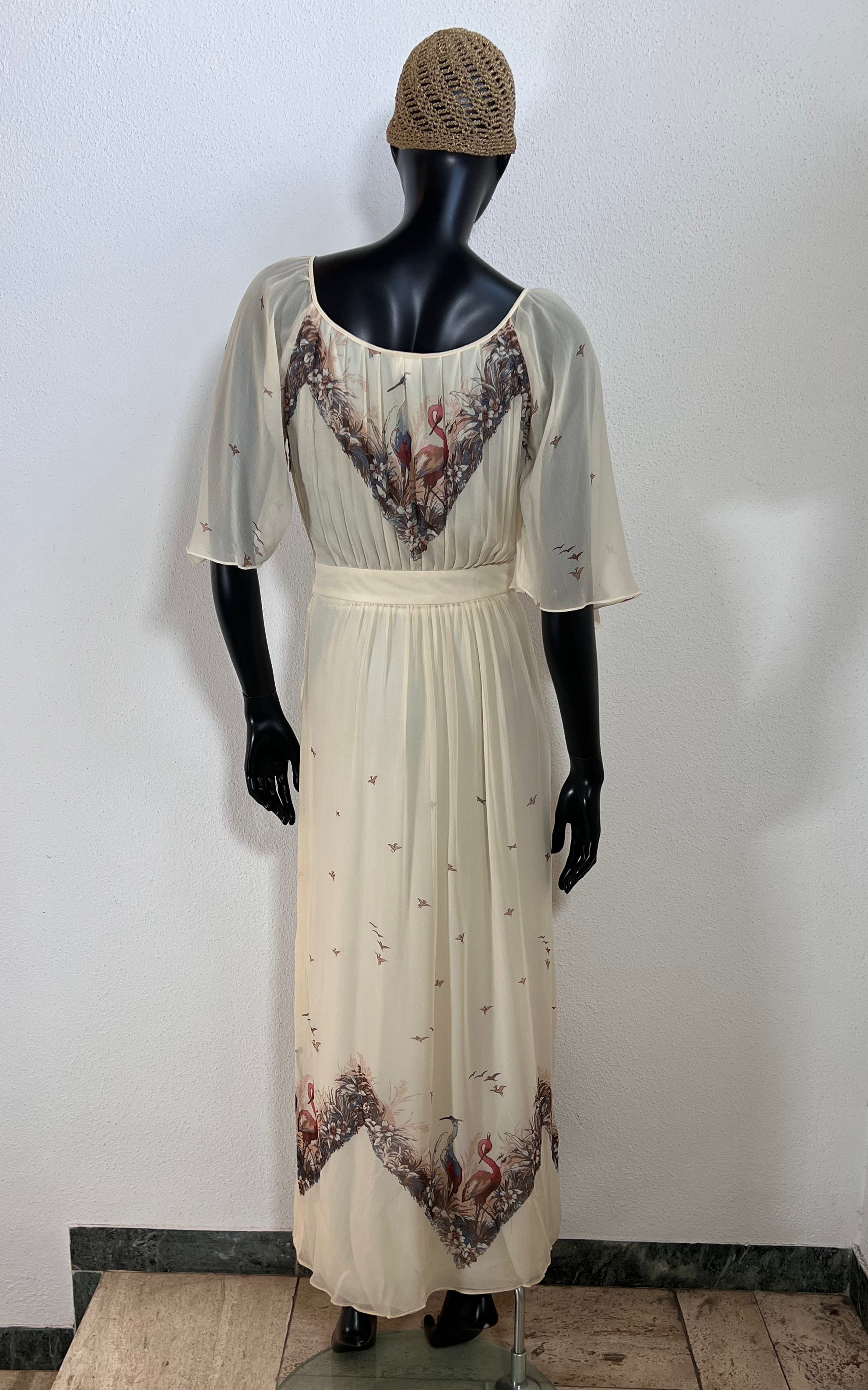 Vintage 70s Romantic Silk Dress
