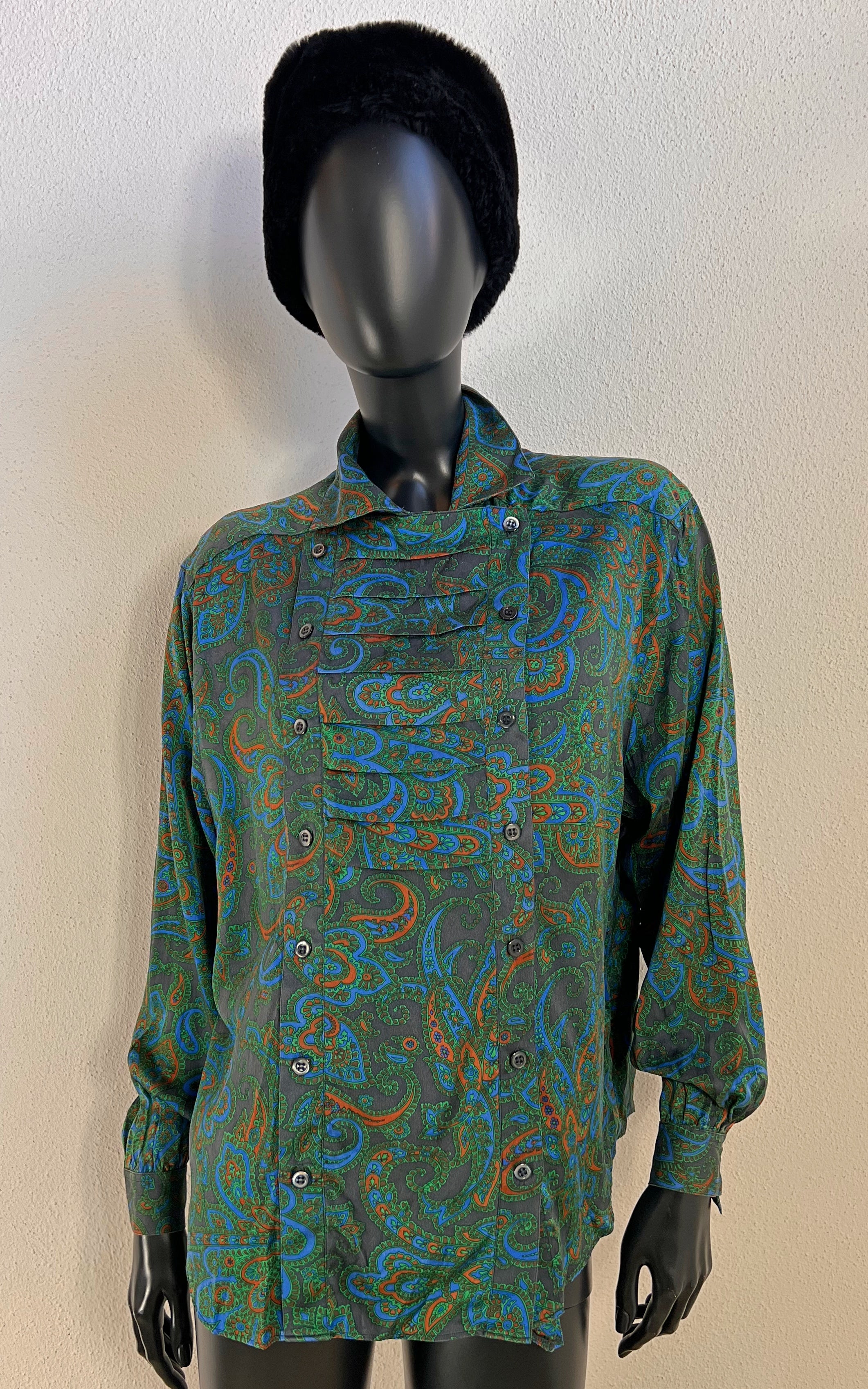Vintage Paisley Silk Blouse