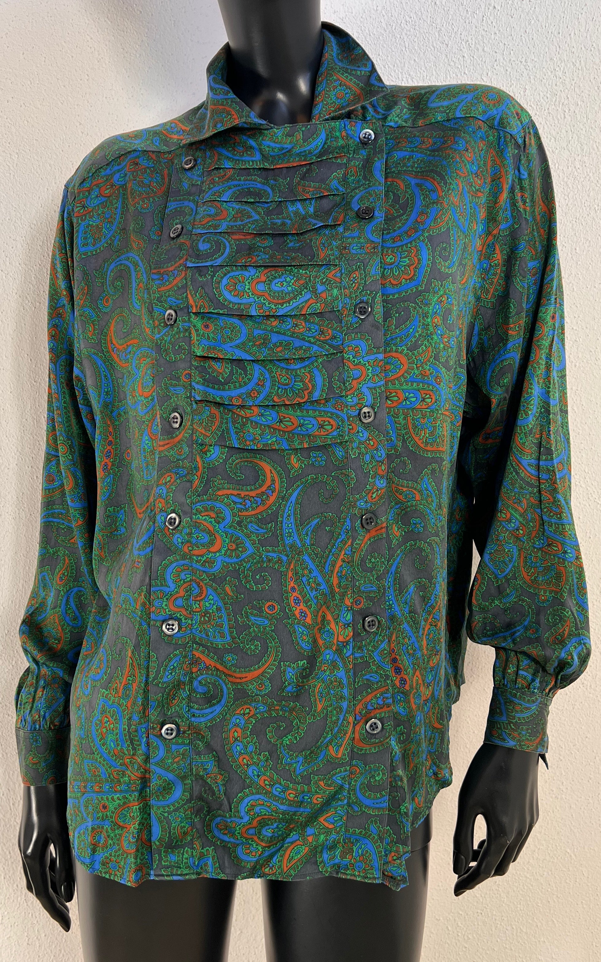 Vintage Paisley Silk Blouse