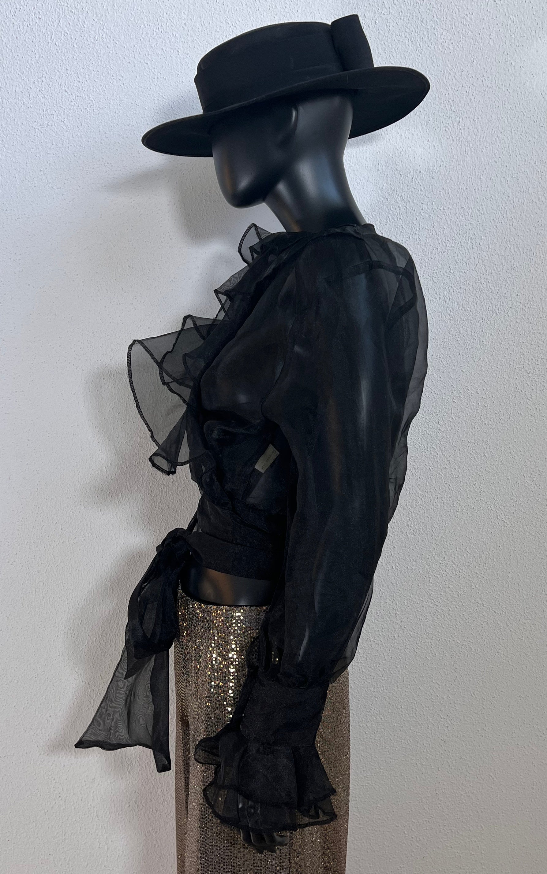 Vintage Sheer Voile Wrap Top