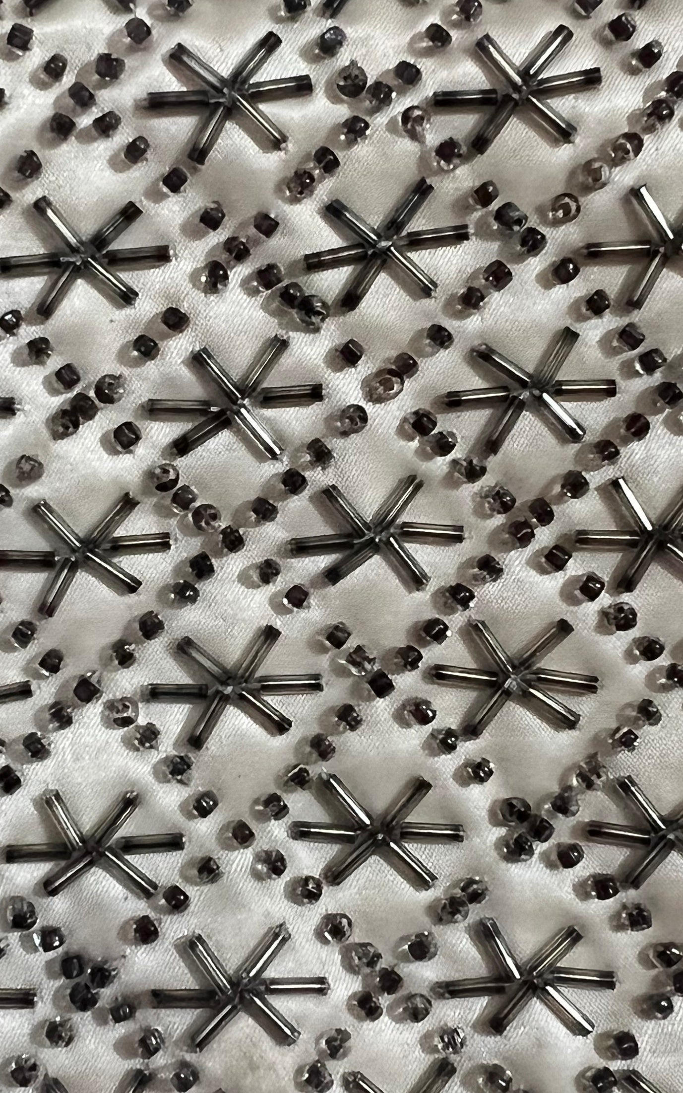 Vintage Silk Satin Breaded Clutch