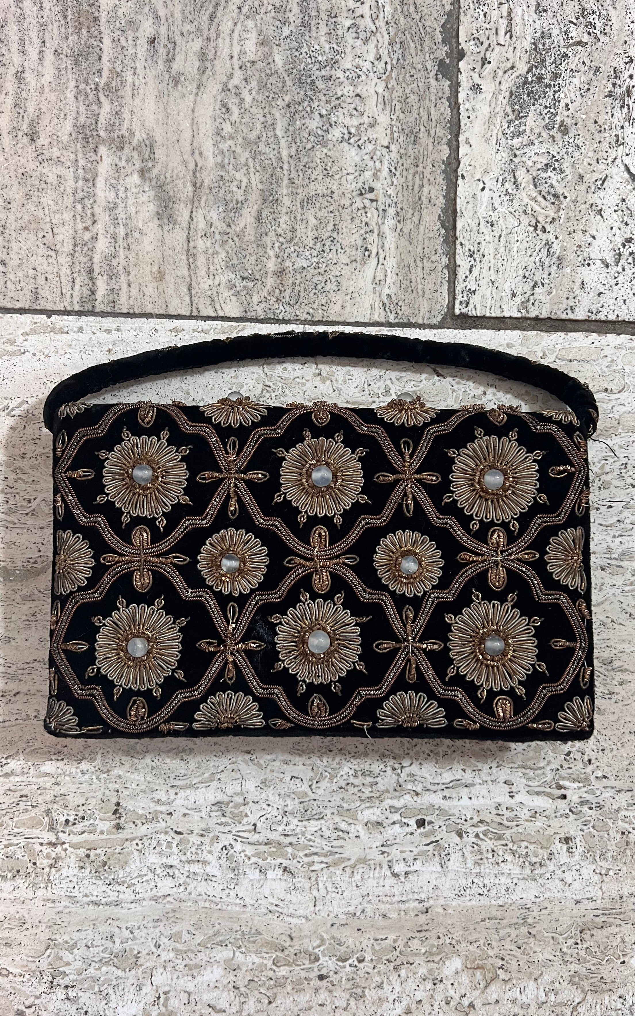 Antique Vintage Velvet Clutch