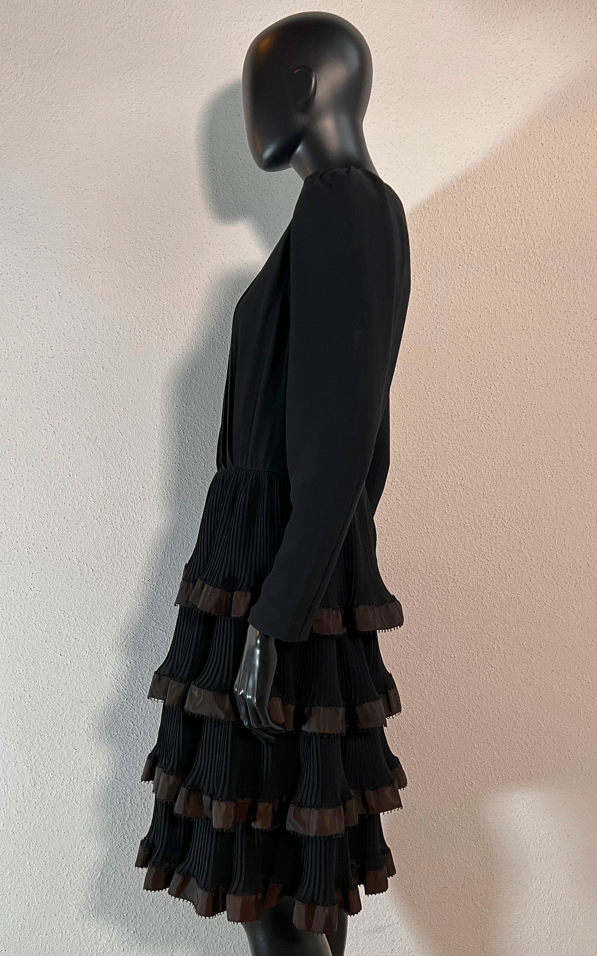 Vintage 70s Yvette Paris Volant Dress