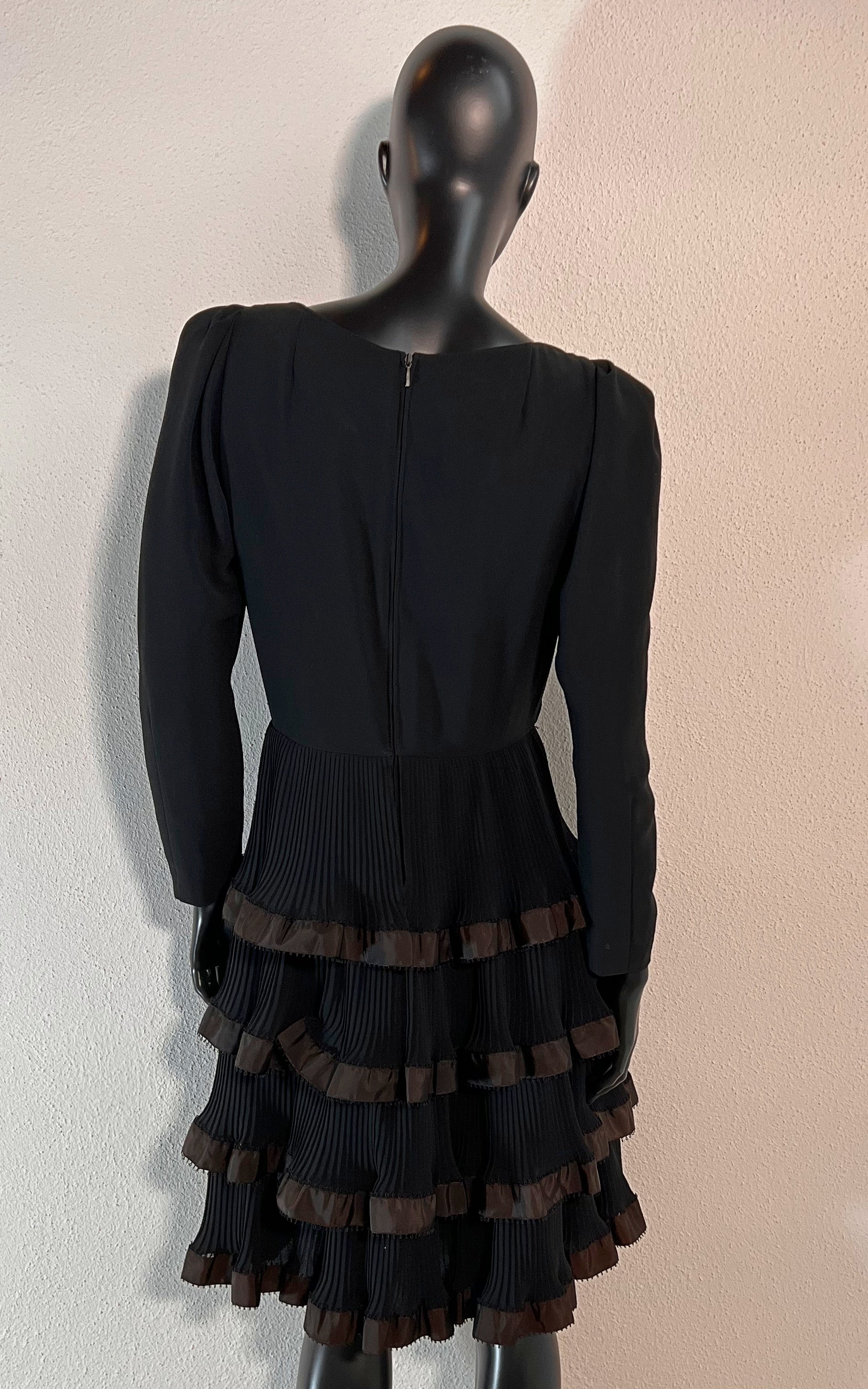 Vintage 70s Yvette Paris Volant Dress