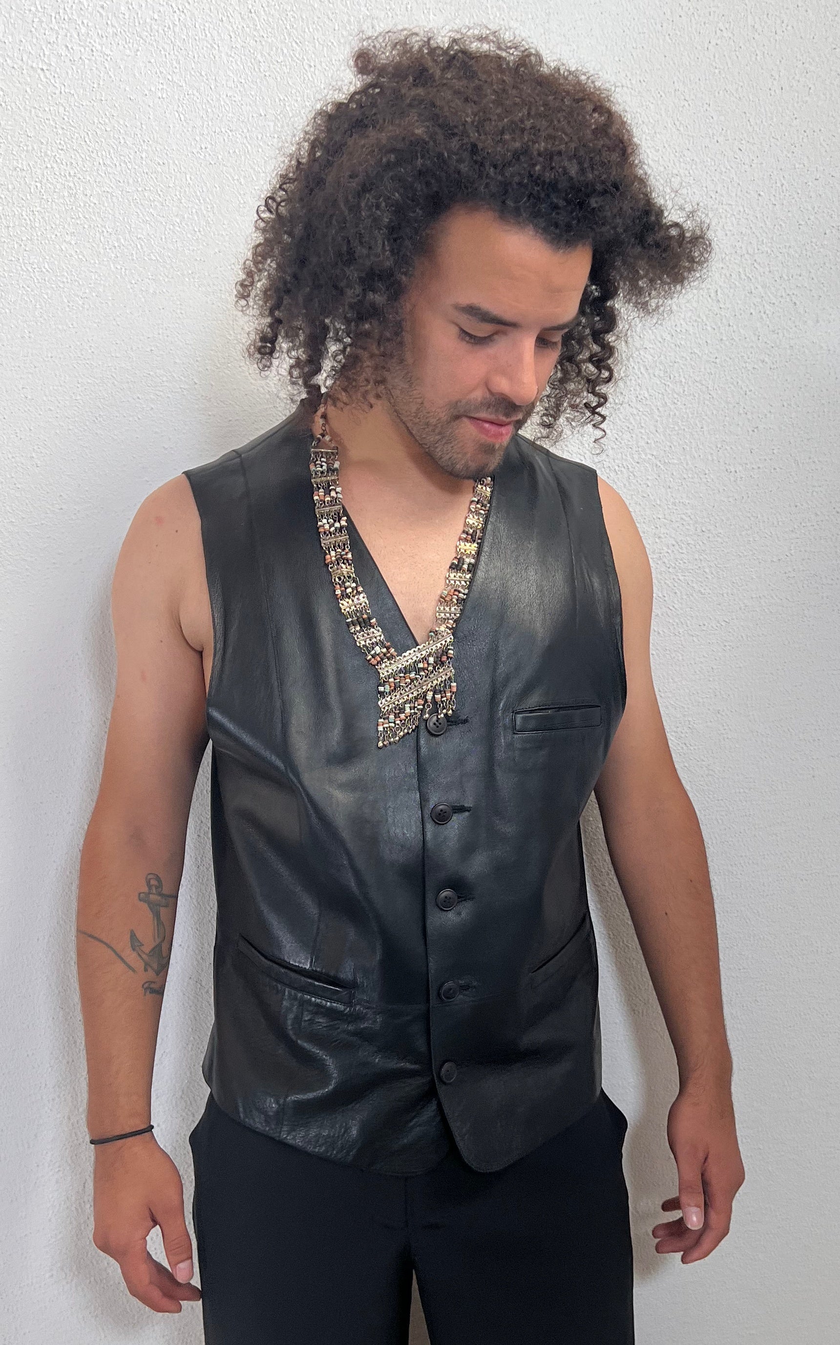 Vintage MENS Leather Waistcoat