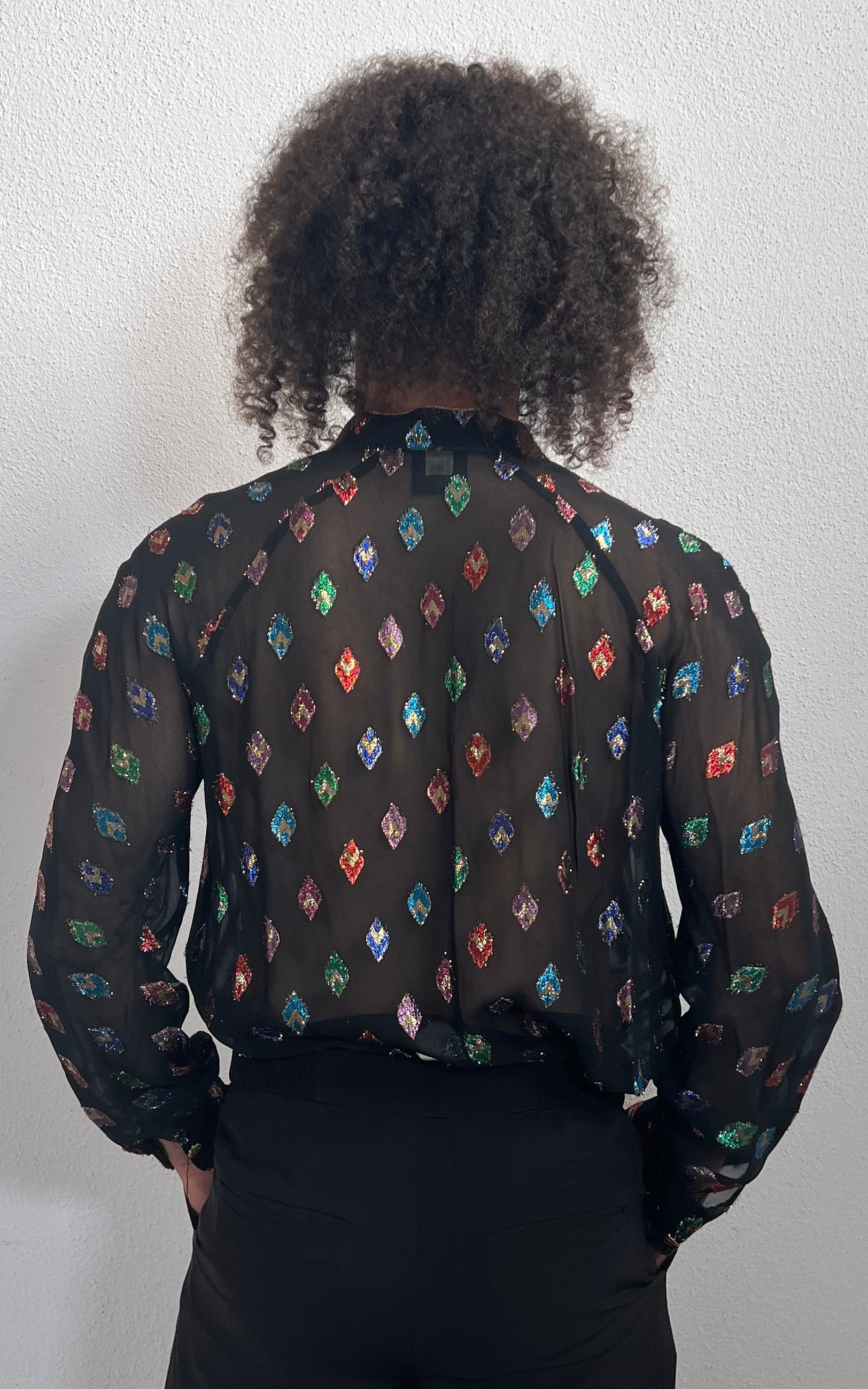 Vintage MENS Sheer Glitter Shirt