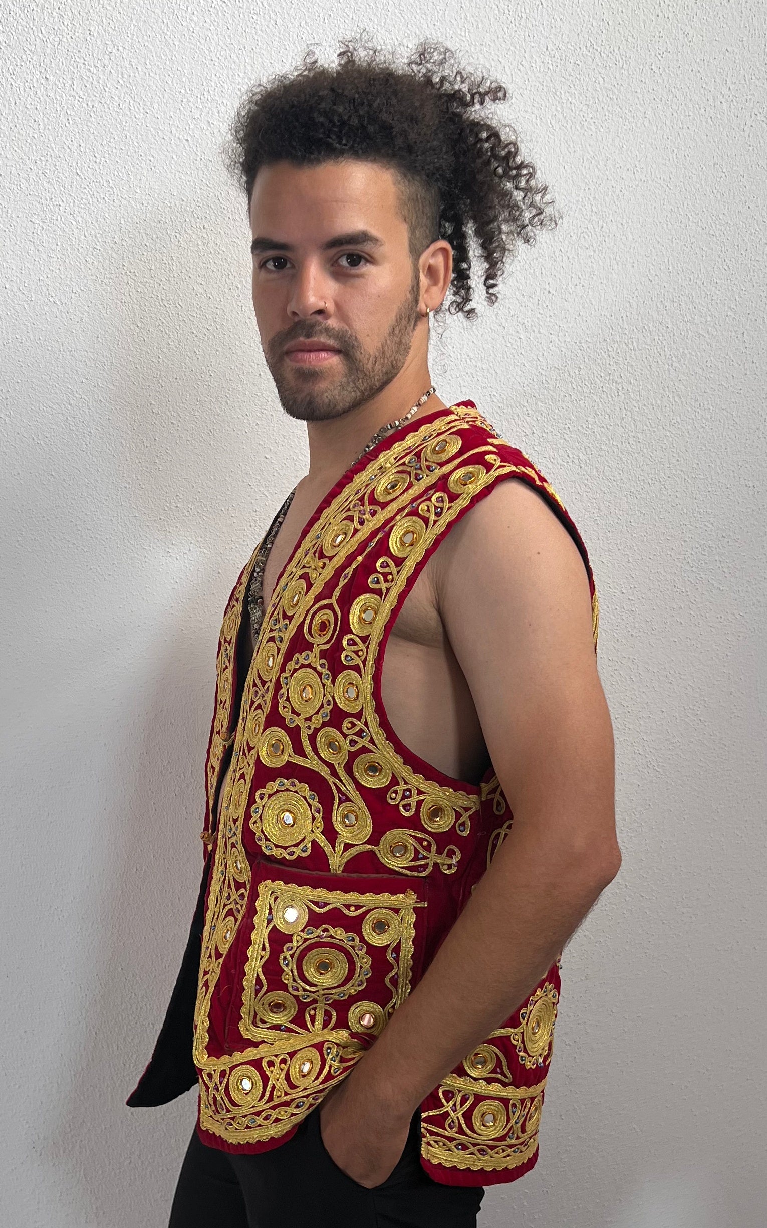 Vintage MENS 70s Velvet Waistcoat