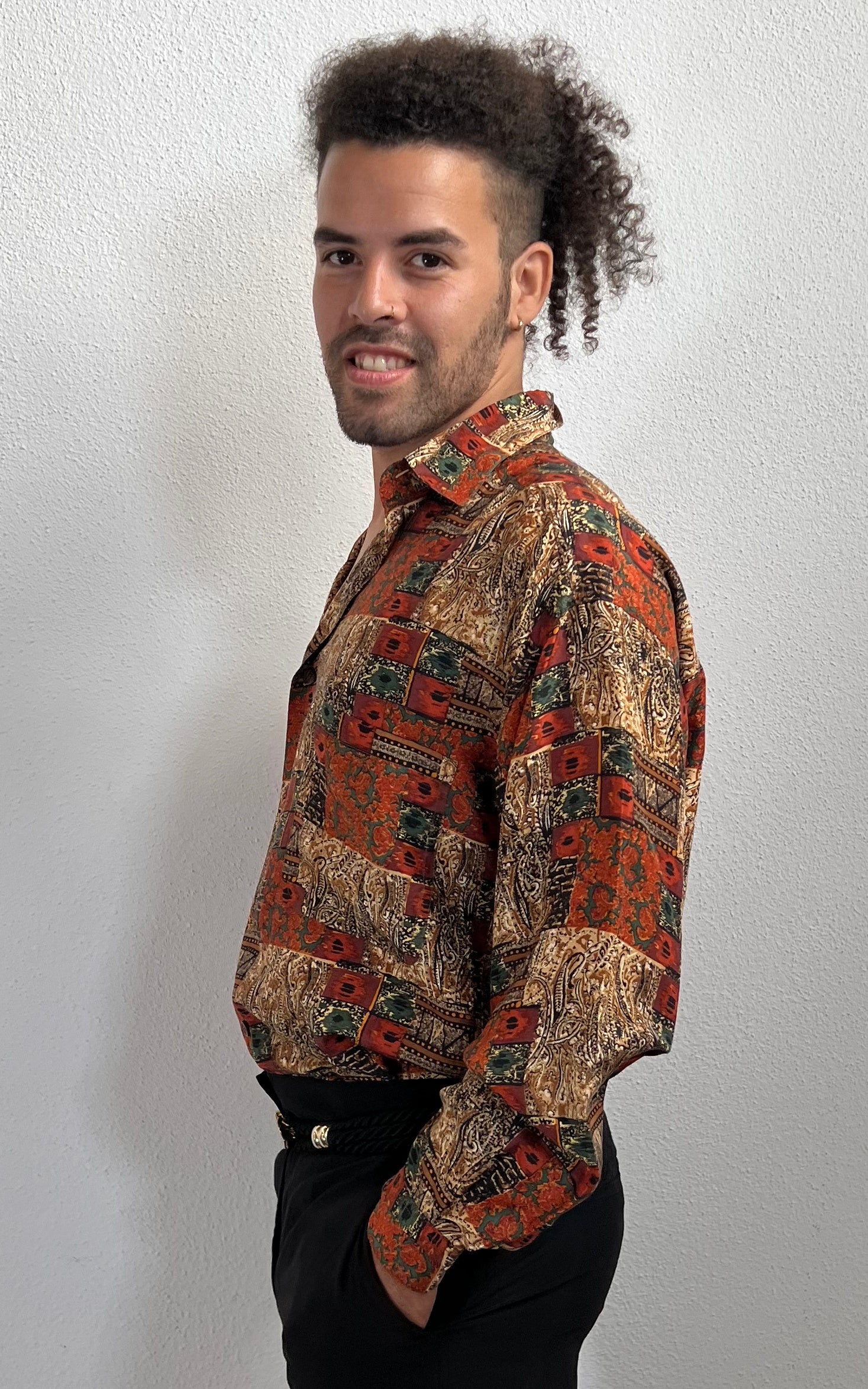 Vintage MENS Silk Button Down Shirt