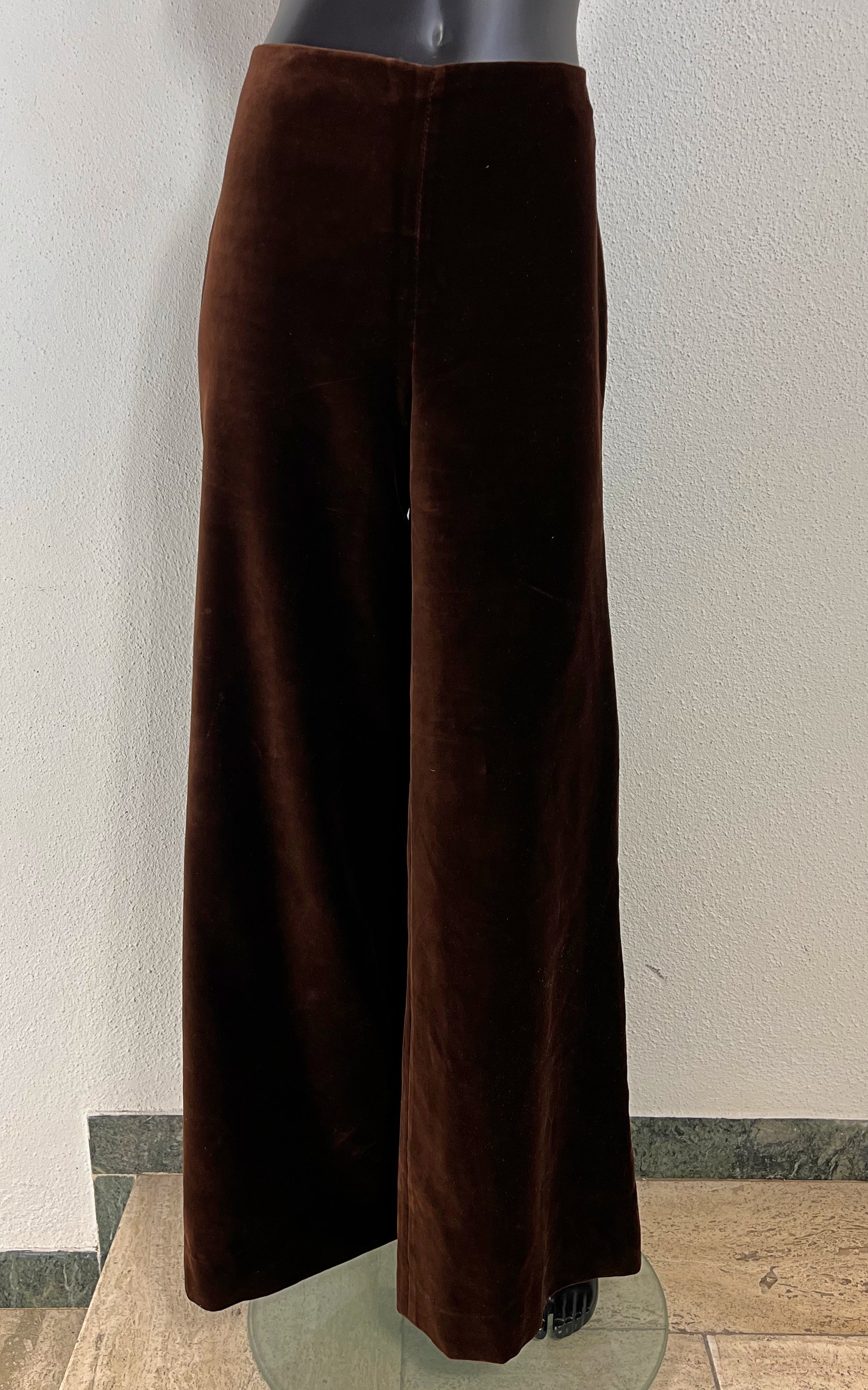 Vintage 70s Darkbrown Velvet Flare