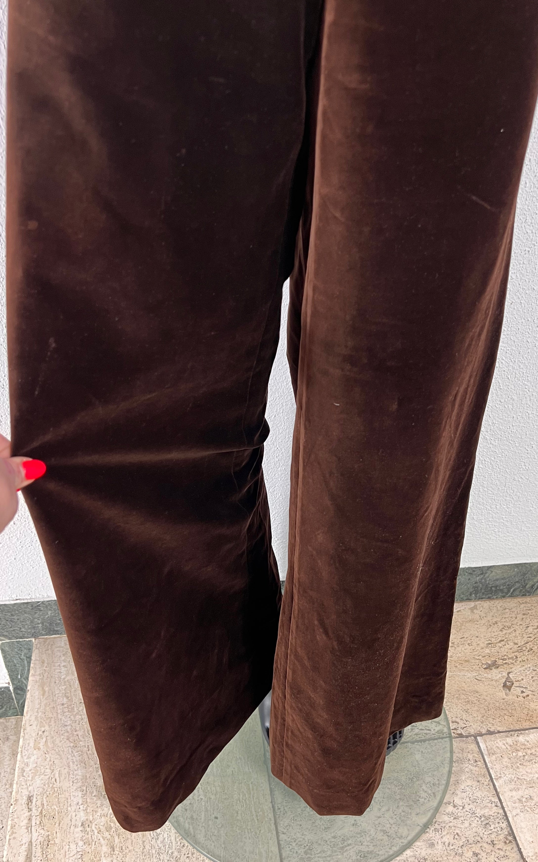 Vintage 70s Darkbrown Velvet Flare