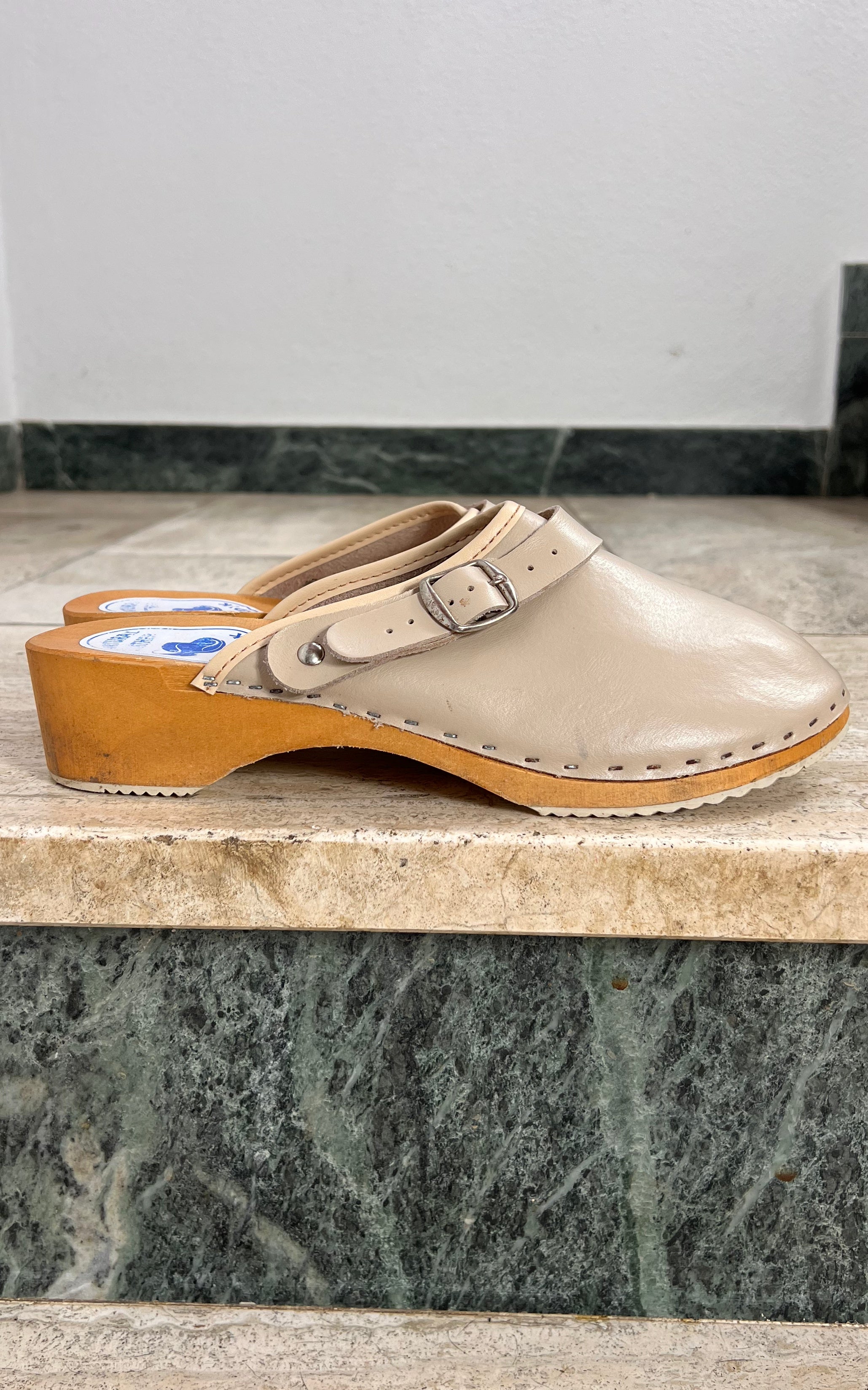 Vintage Creme 70s Clogs 41