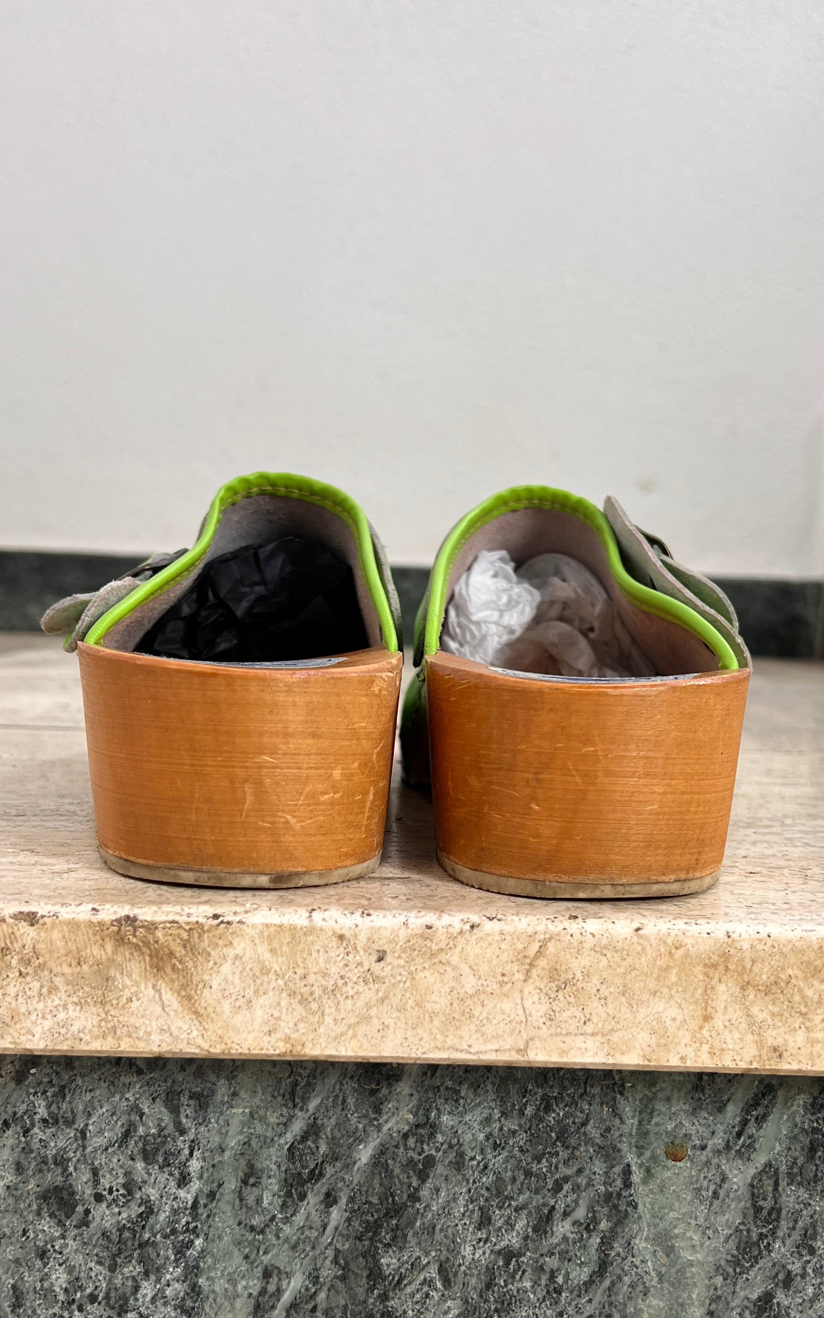 Vintage Green 70s Clogs 41