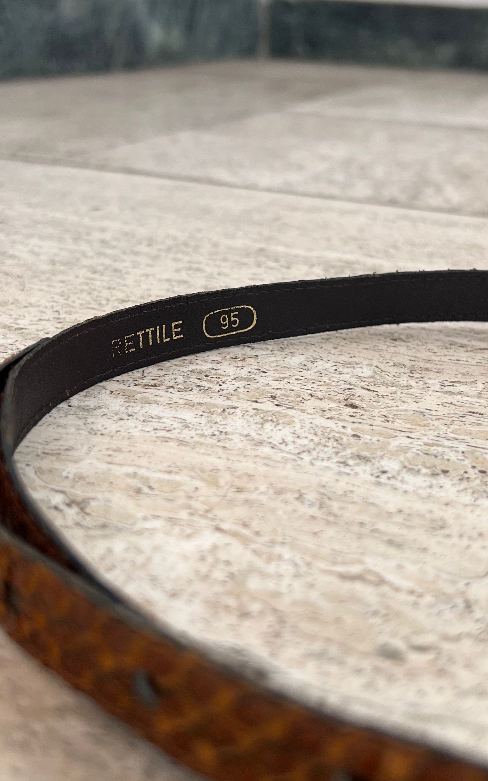 Vintage Snakeskin Skinny Belt