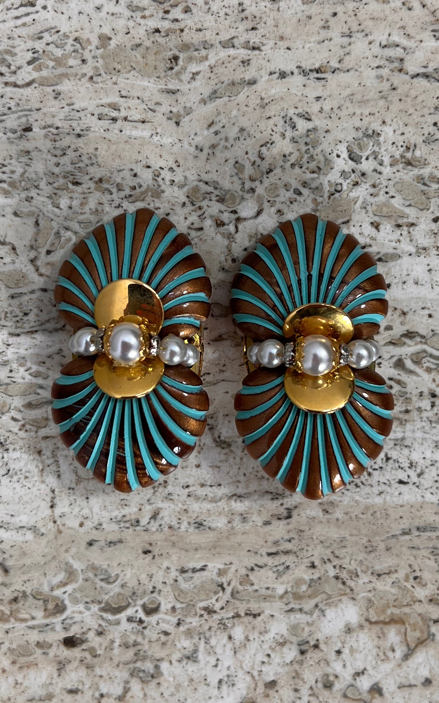 Vintage Shell Clip Ons