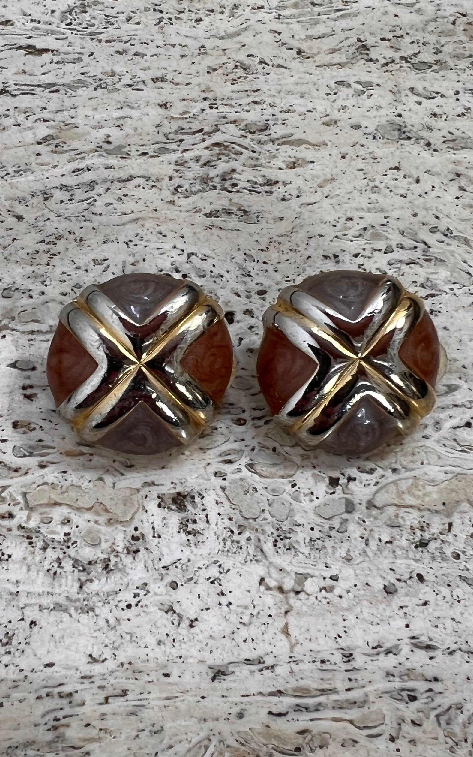 Vintage 90s Enamel Clip Ons