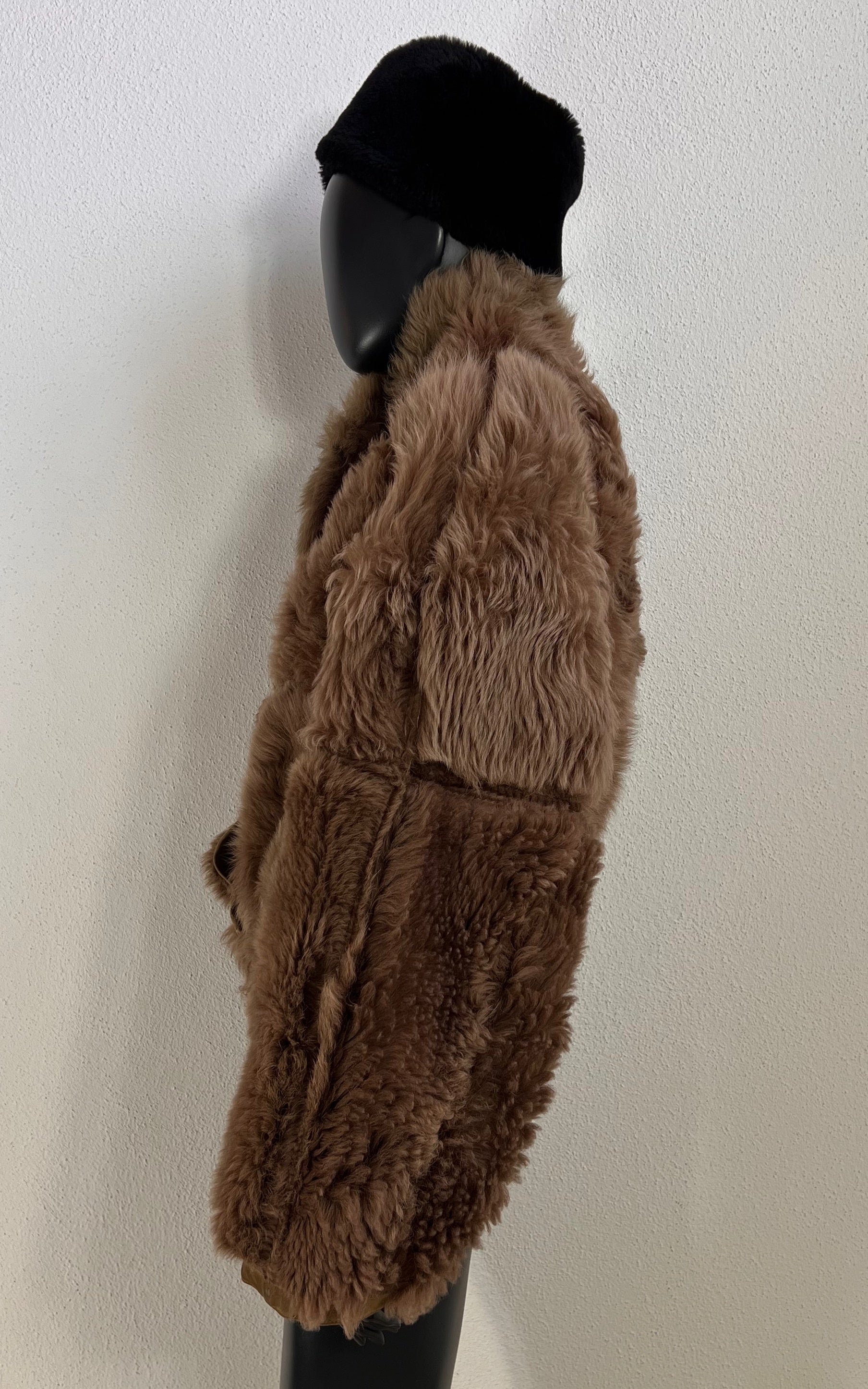 Vintage Cropped Curly Shearling Jacket