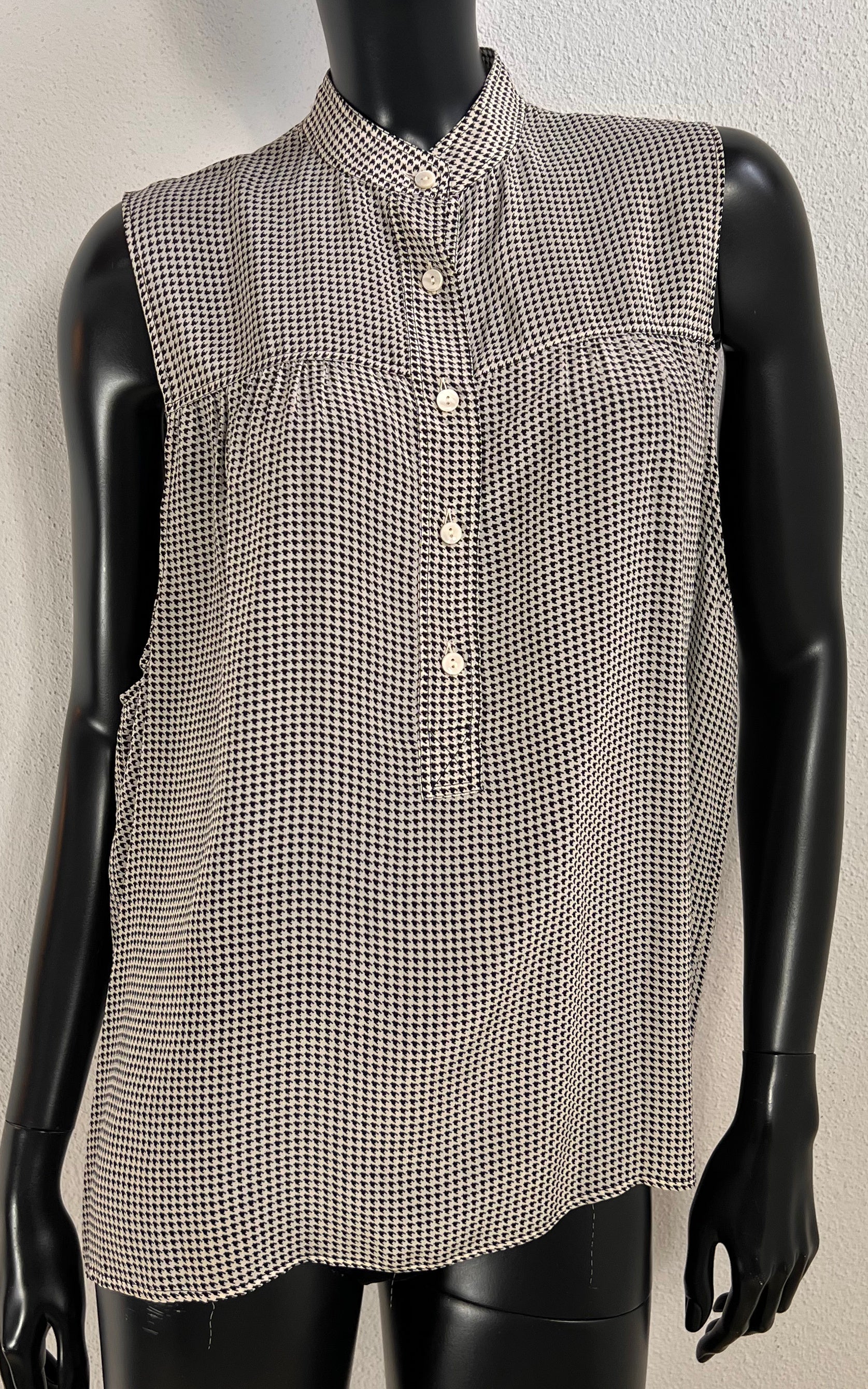 Vintage Yves Saint Laurent Houndstooth Silk Top