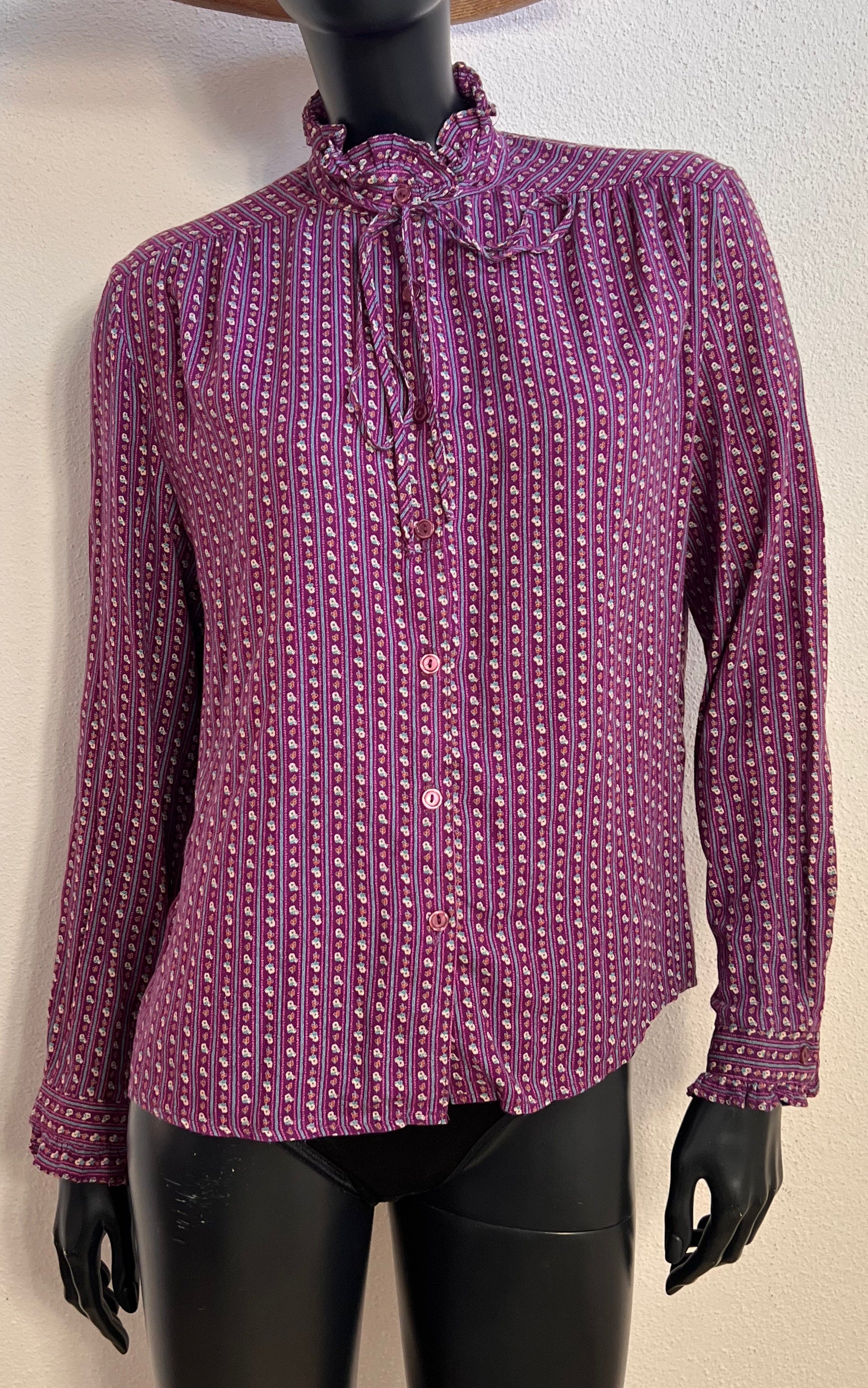 Vintage 70s Little Flower Prairie Blouse