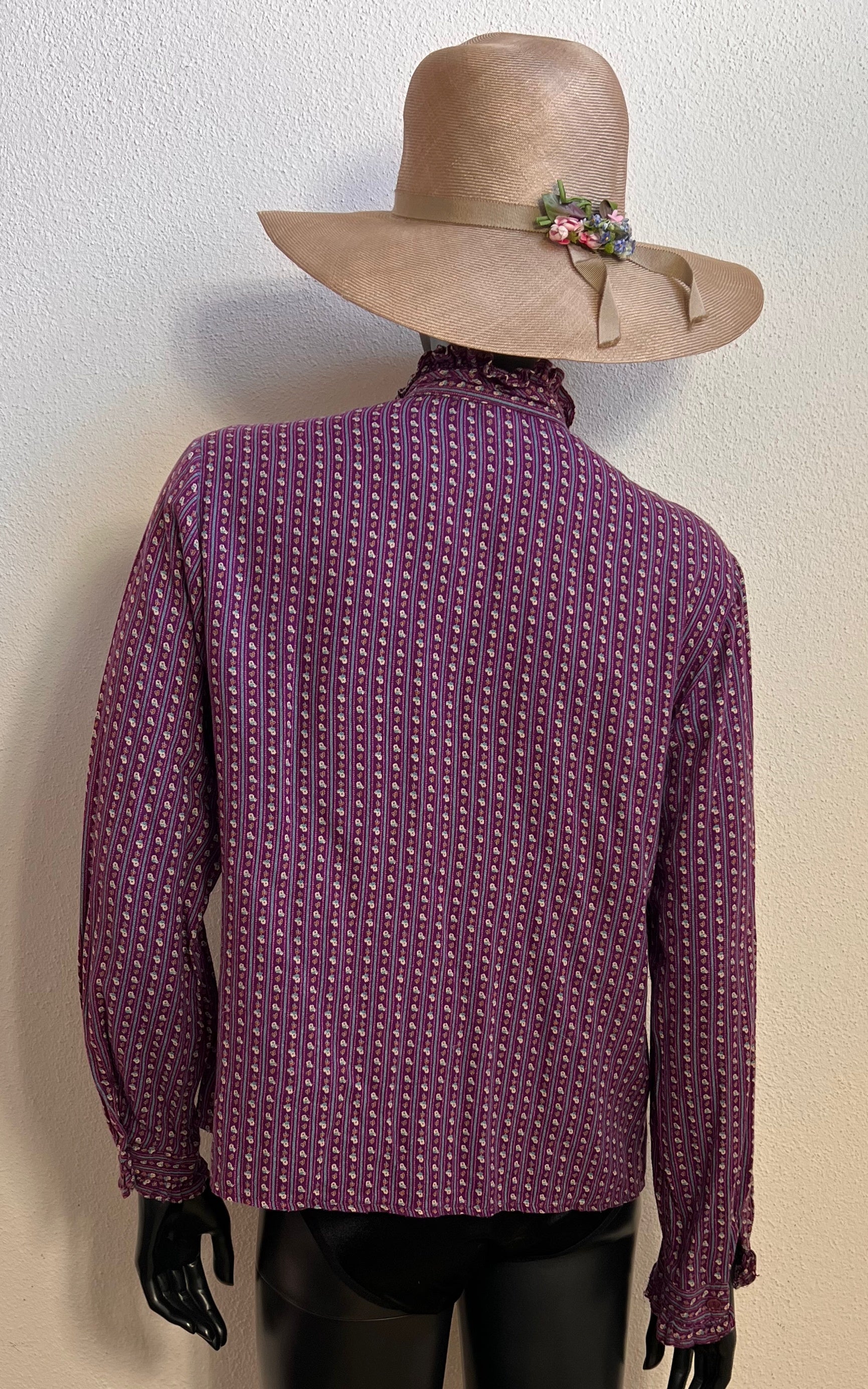 Vintage 70s Little Flower Prairie Blouse