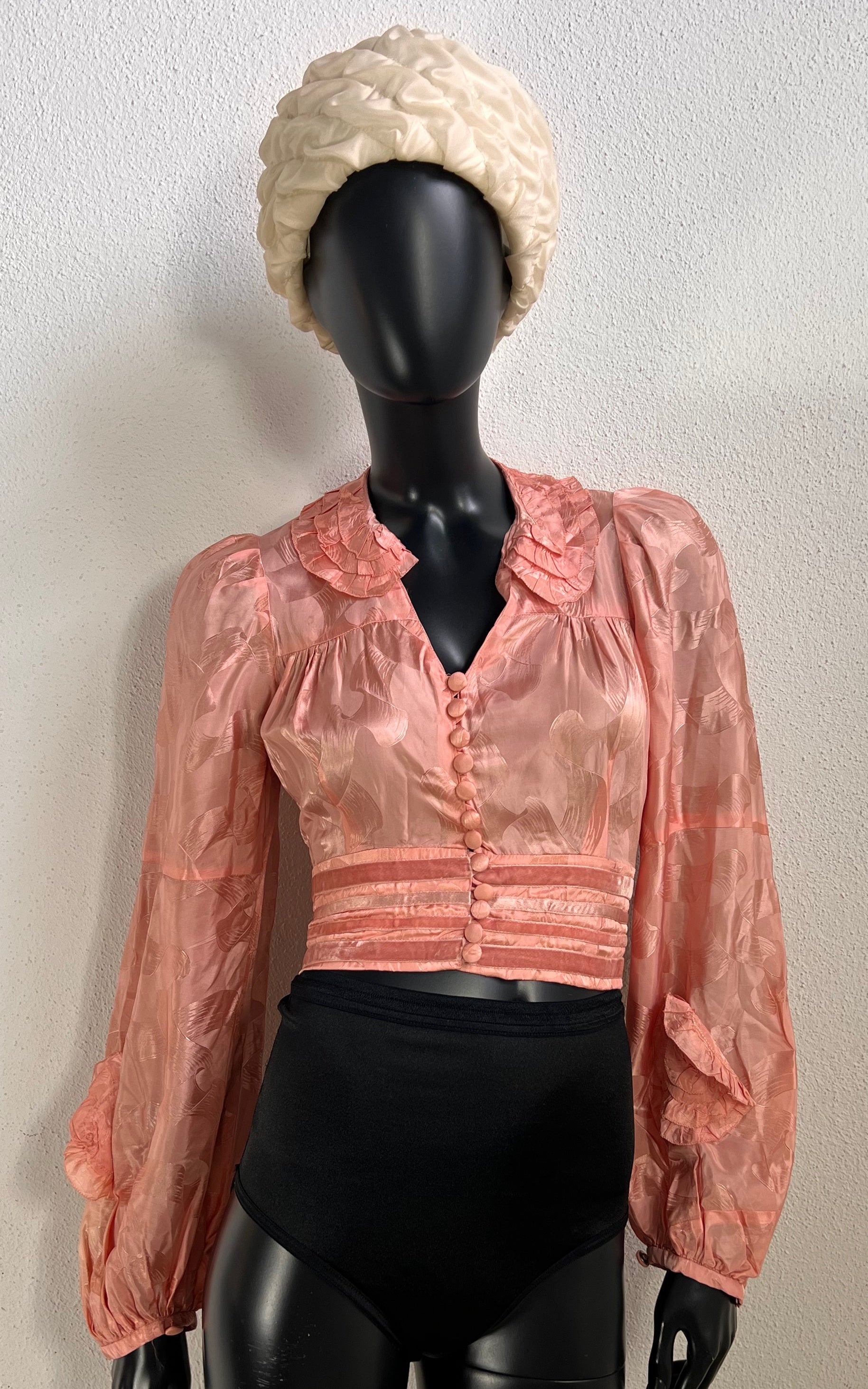Antique 30s Early Century Silk Blouse