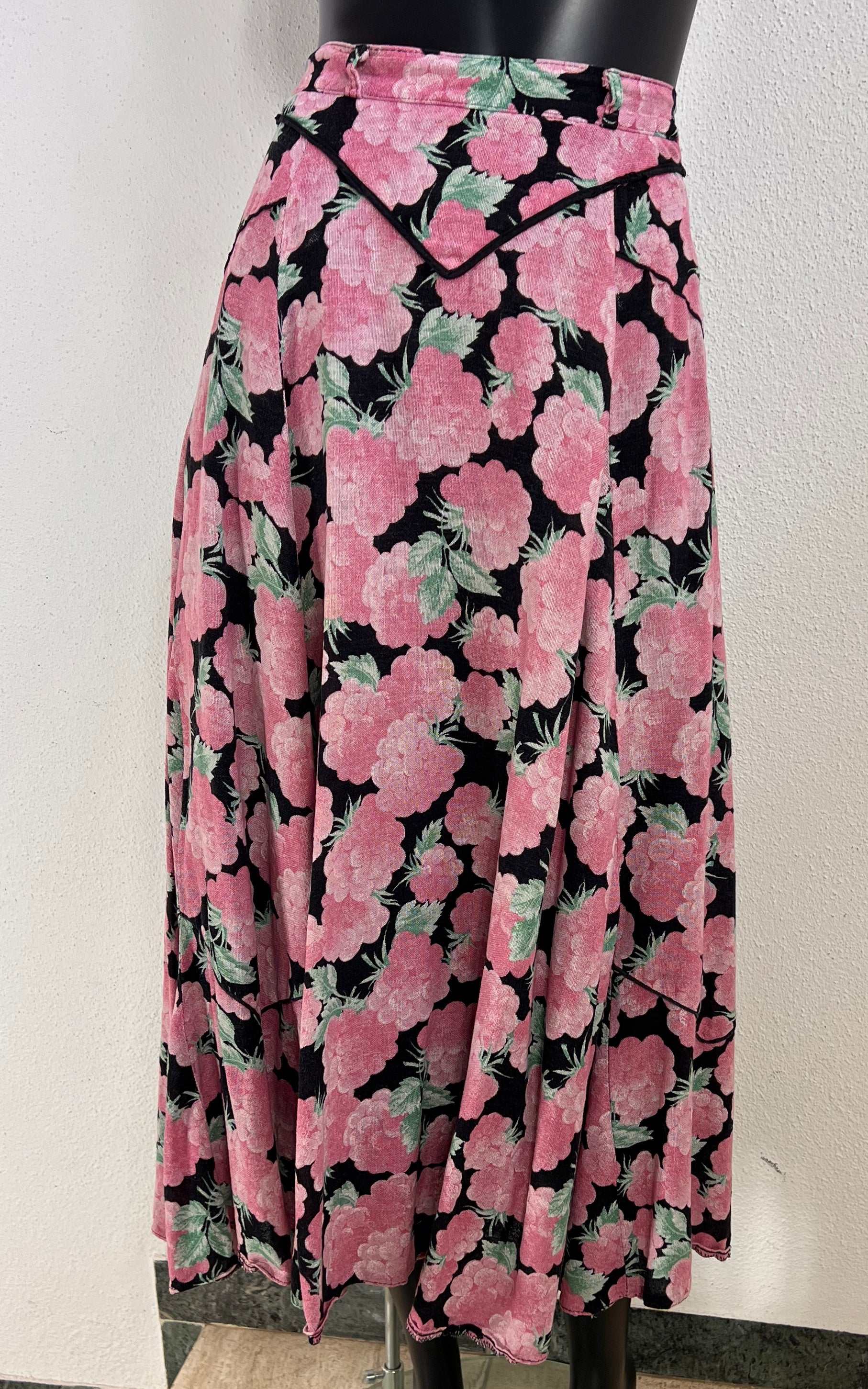 Vintage 70s Flower Midi Skirt