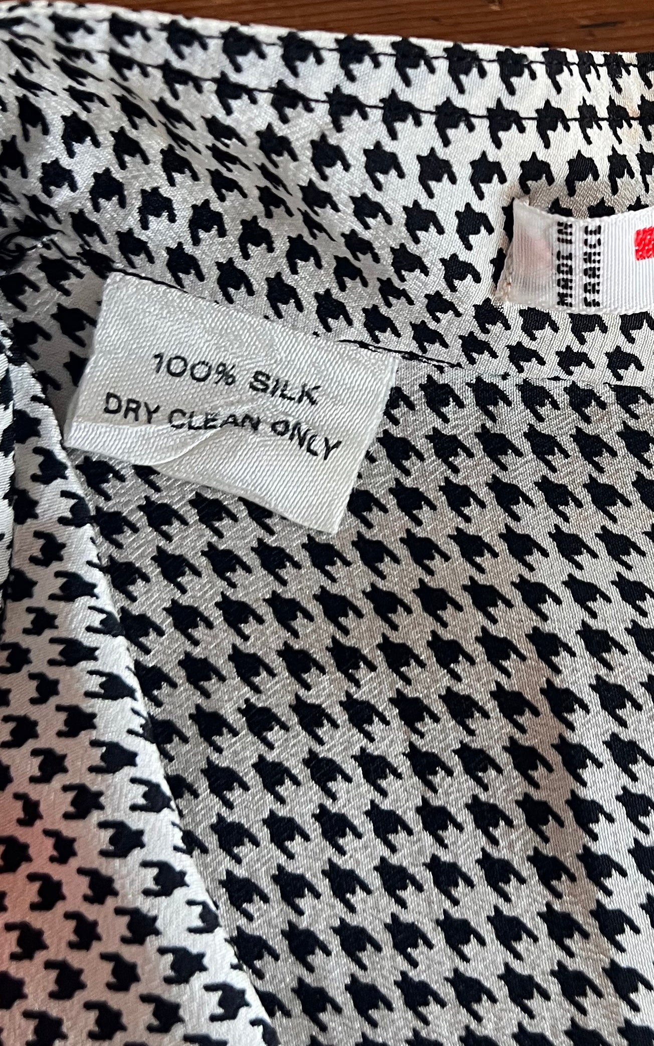 Vintage Yves Saint Laurent Houndstooth Silk Top