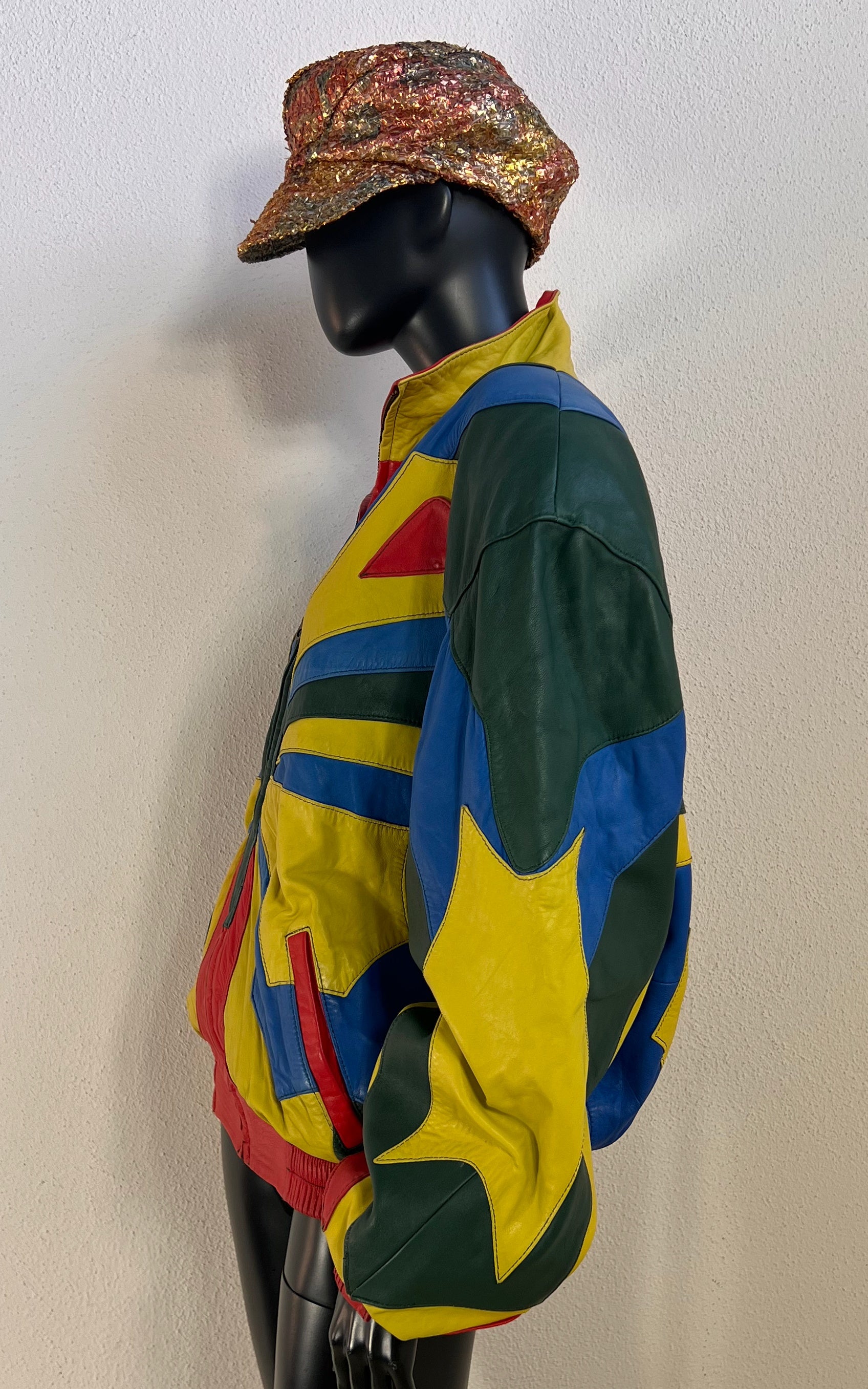 Vintage 80s Butterfly Leather Bomber Jacket