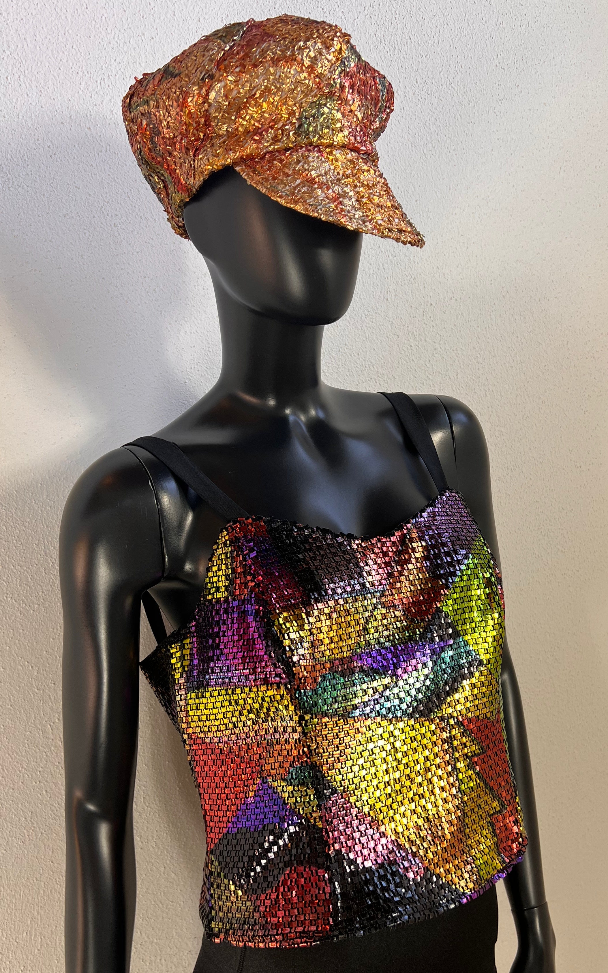 Vintage 90s Metallic Multicolor Bustier Top