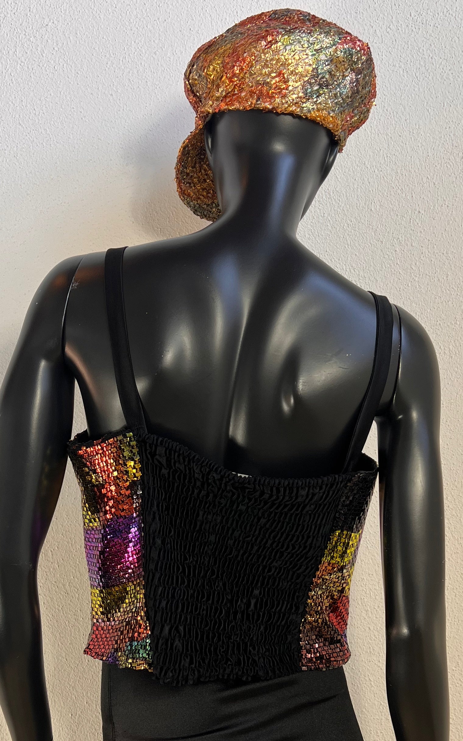 Vintage 90s Metallic Multicolor Bustier Top