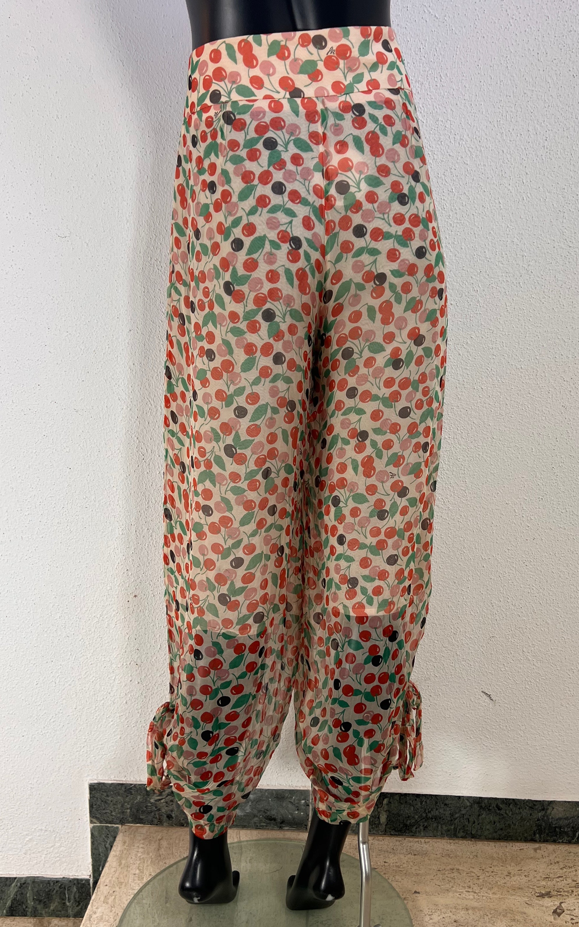 Vintage Sonia Rykiel Cherrys Silk Ballon Pants