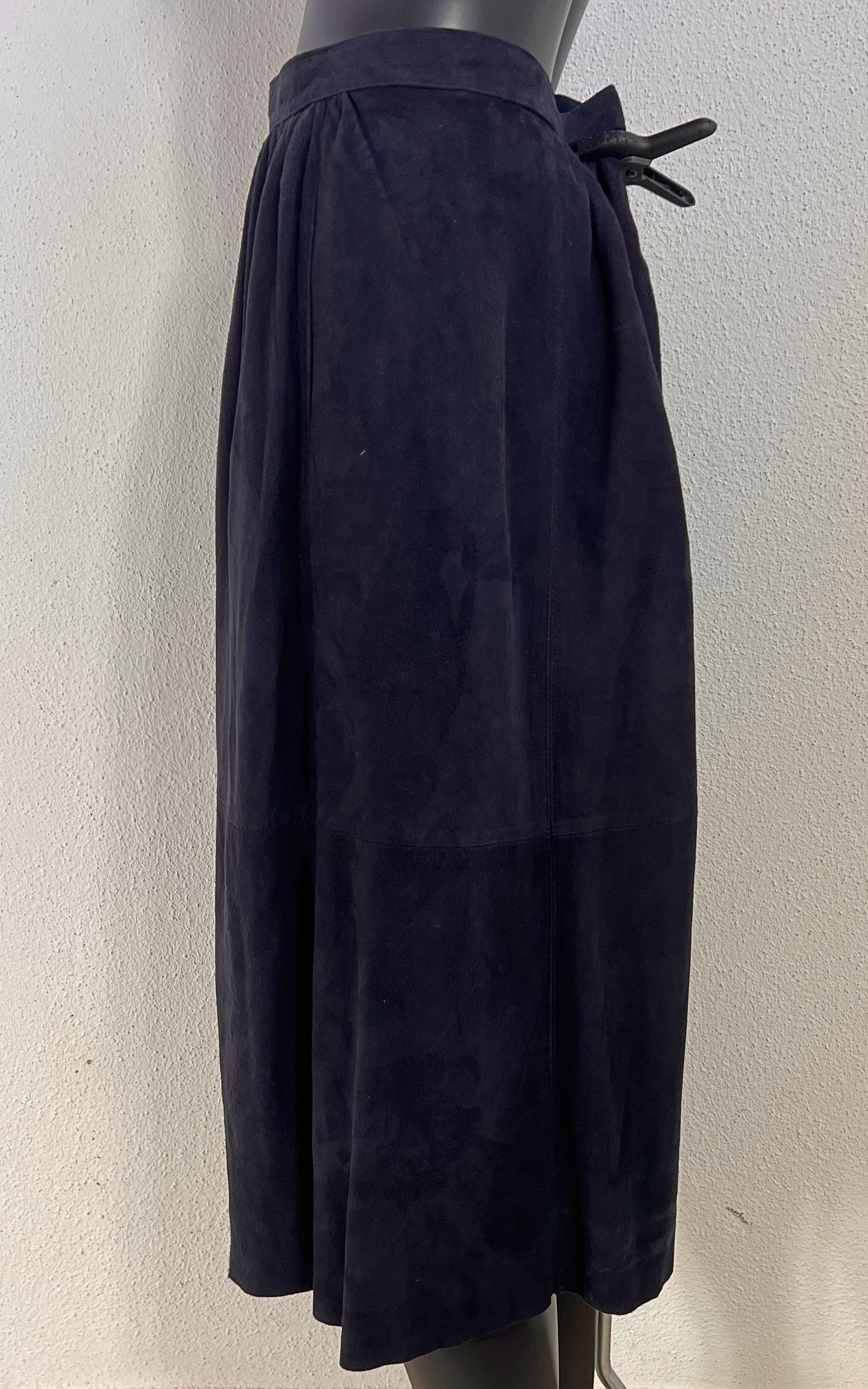 Vintage 70s Darkblue Suede Skirt