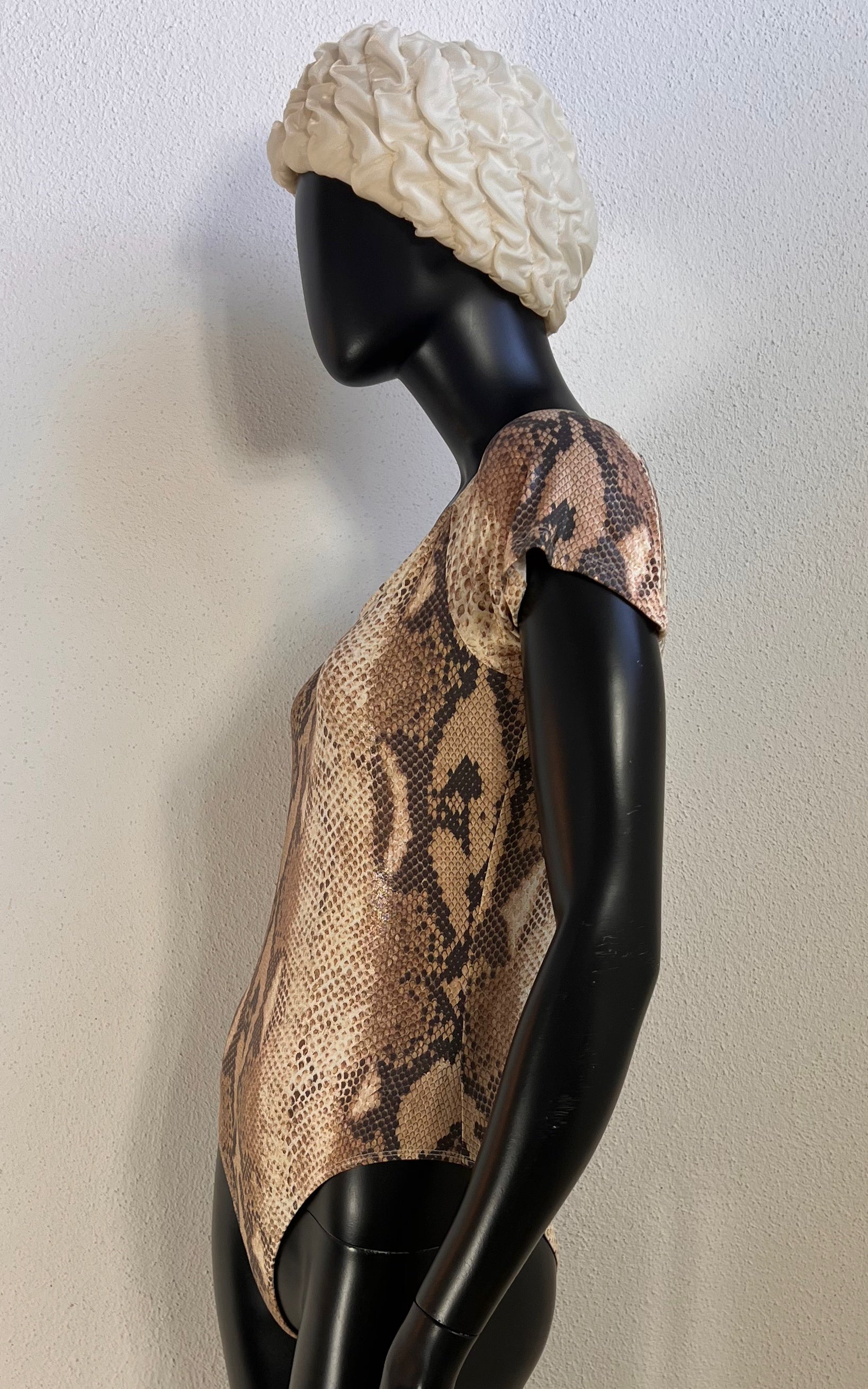 Vintage Etincelle Paris Snakeskin Print Bodysuit