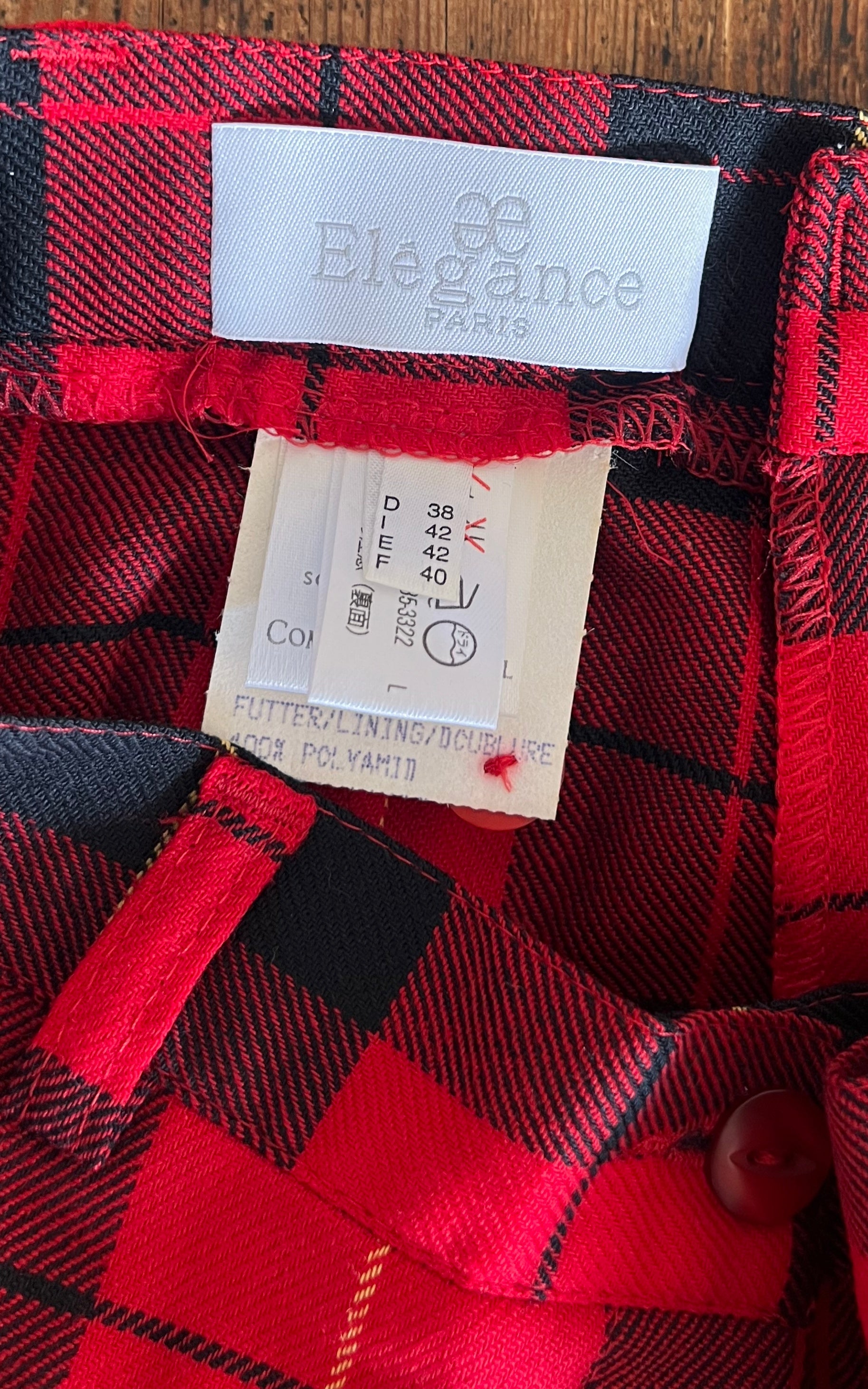 Vintage 90s Elegance Paris Wool Tartan Trousers