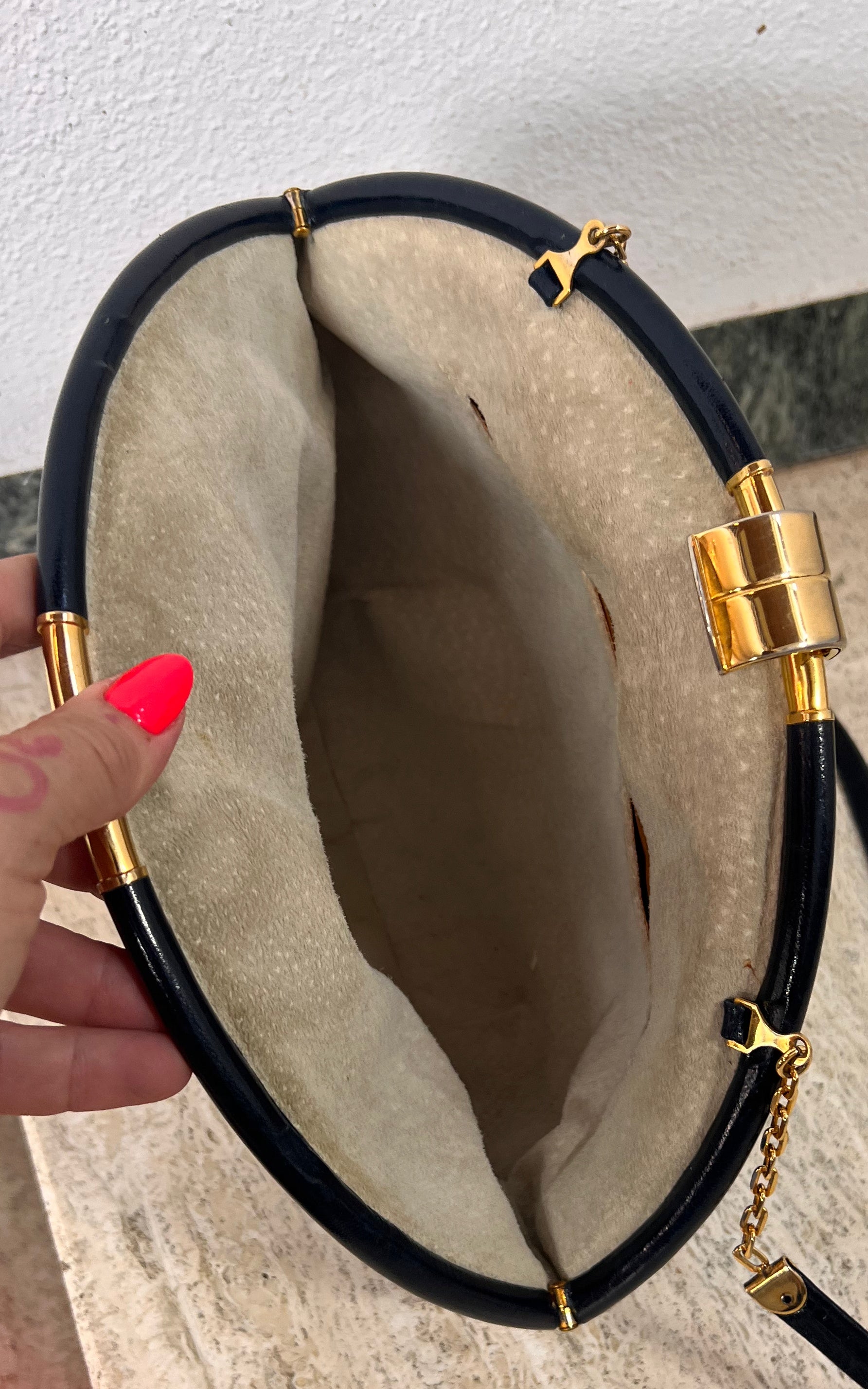 Vintage 70s Darkblue Rodo Italy Clutch Bag